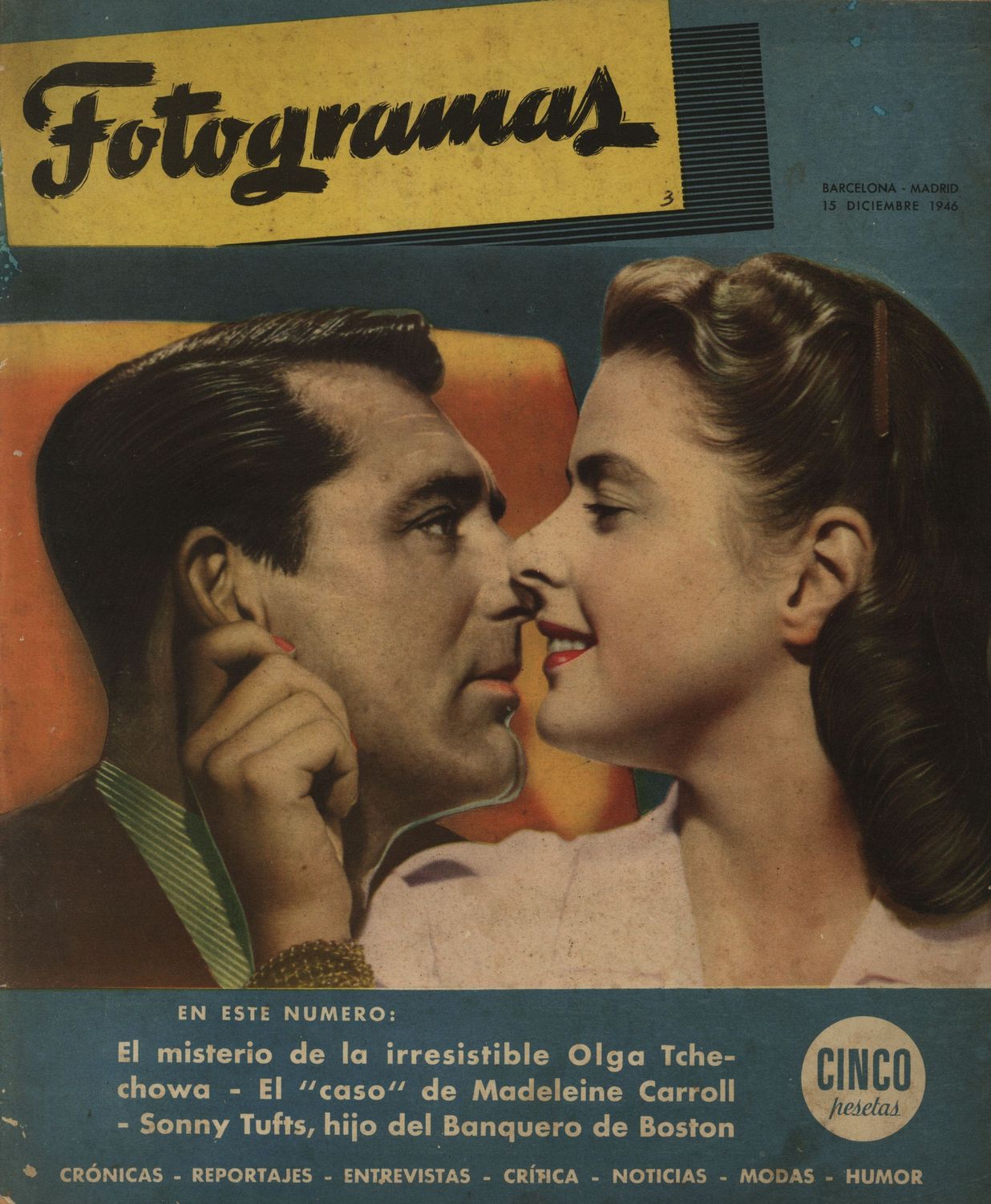 FOTOGRAMAS magazine side cover Issue 3 15 December 1946