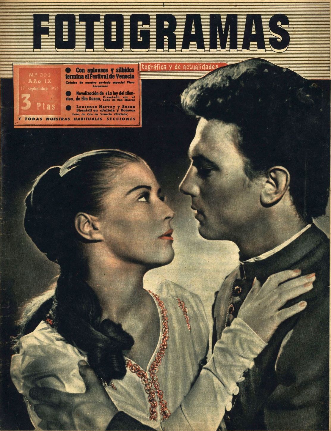 FOTOGRAMAS magazine side cover Issue 303 17 September 1954