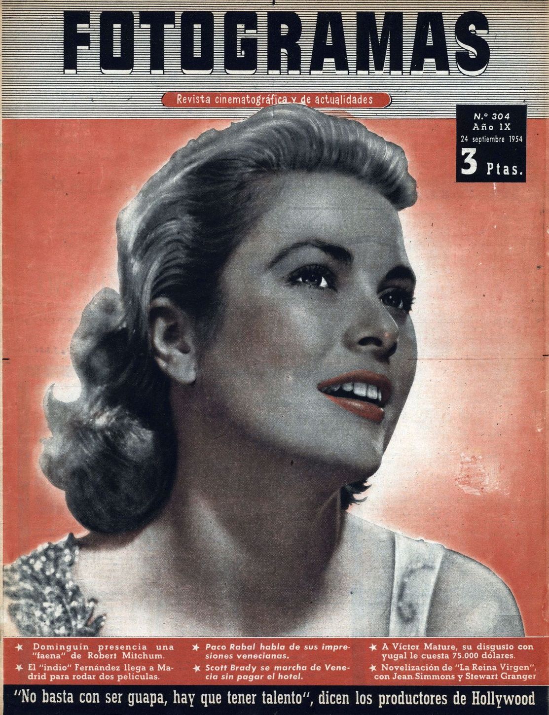 FOTOGRAMAS magazine side cover Issue 304 24 September 1954