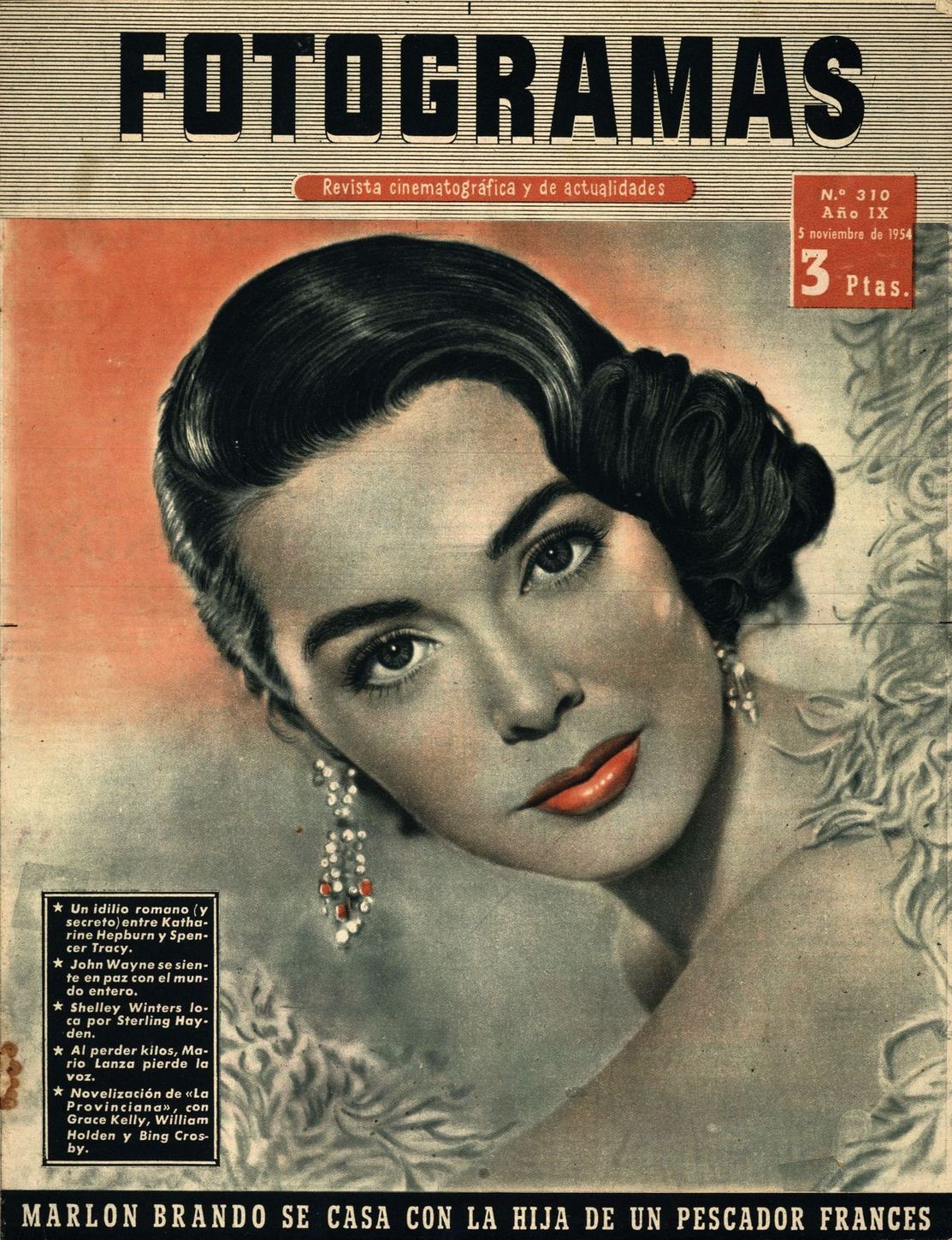 FOTOGRAMAS magazine side cover Issue 310 5 November 1954