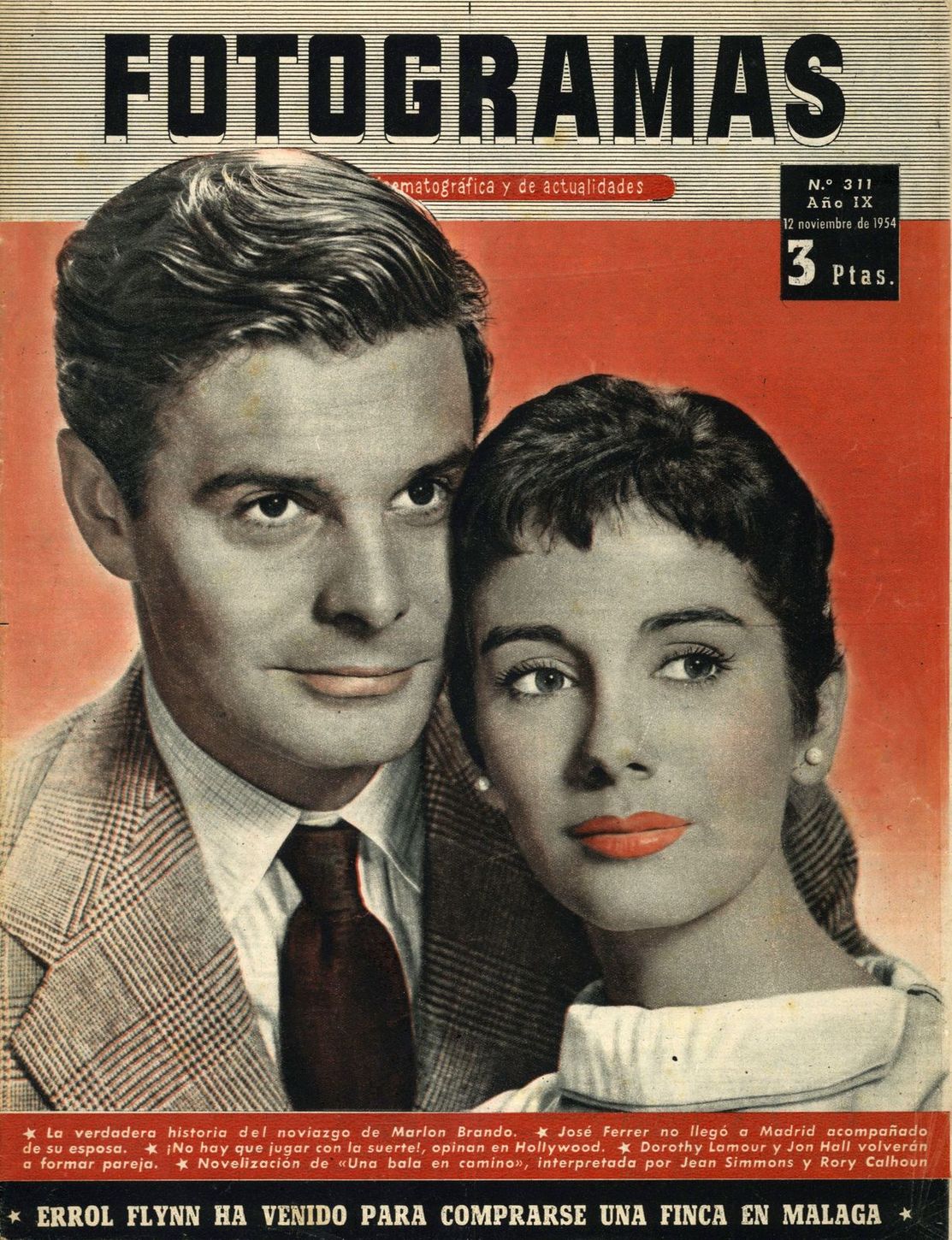 FOTOGRAMAS magazine side cover Issue 311 12 November 1954