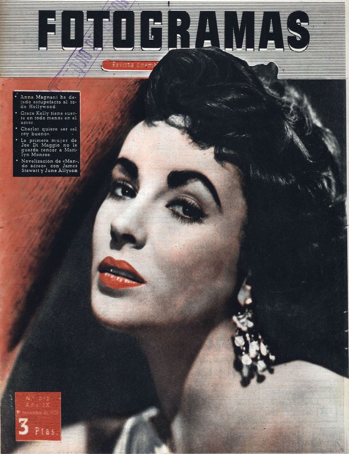 FOTOGRAMAS magazine side cover Issue 312 19 November 1954
