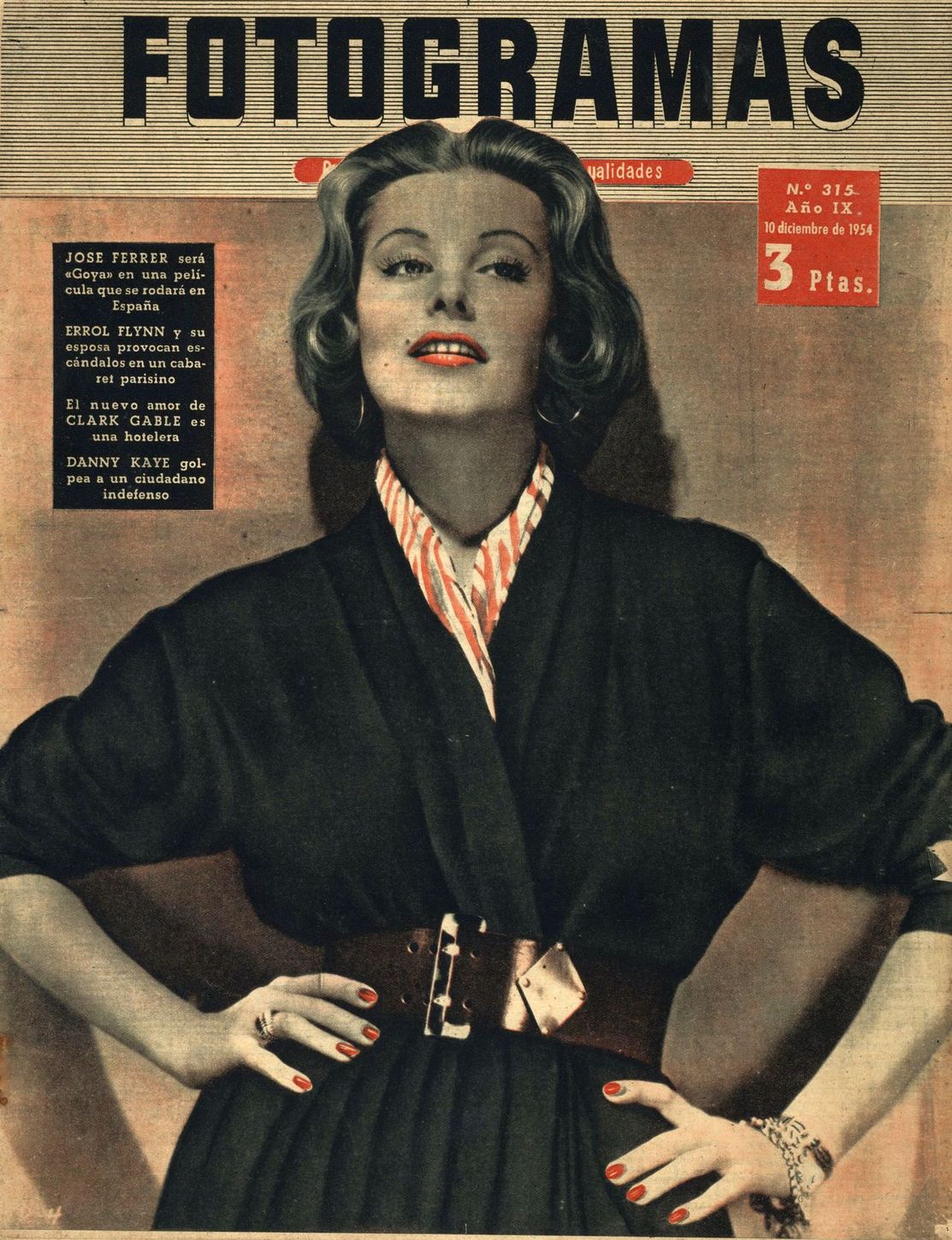 FOTOGRAMAS magazine side cover Issue 315 10 December 1954