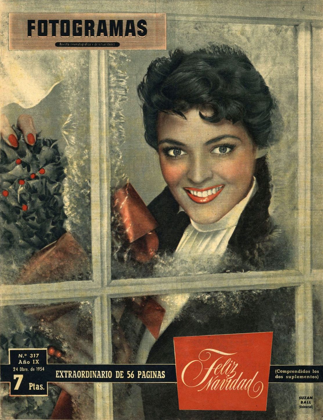 FOTOGRAMAS magazine side cover Issue 317 24 December 1954