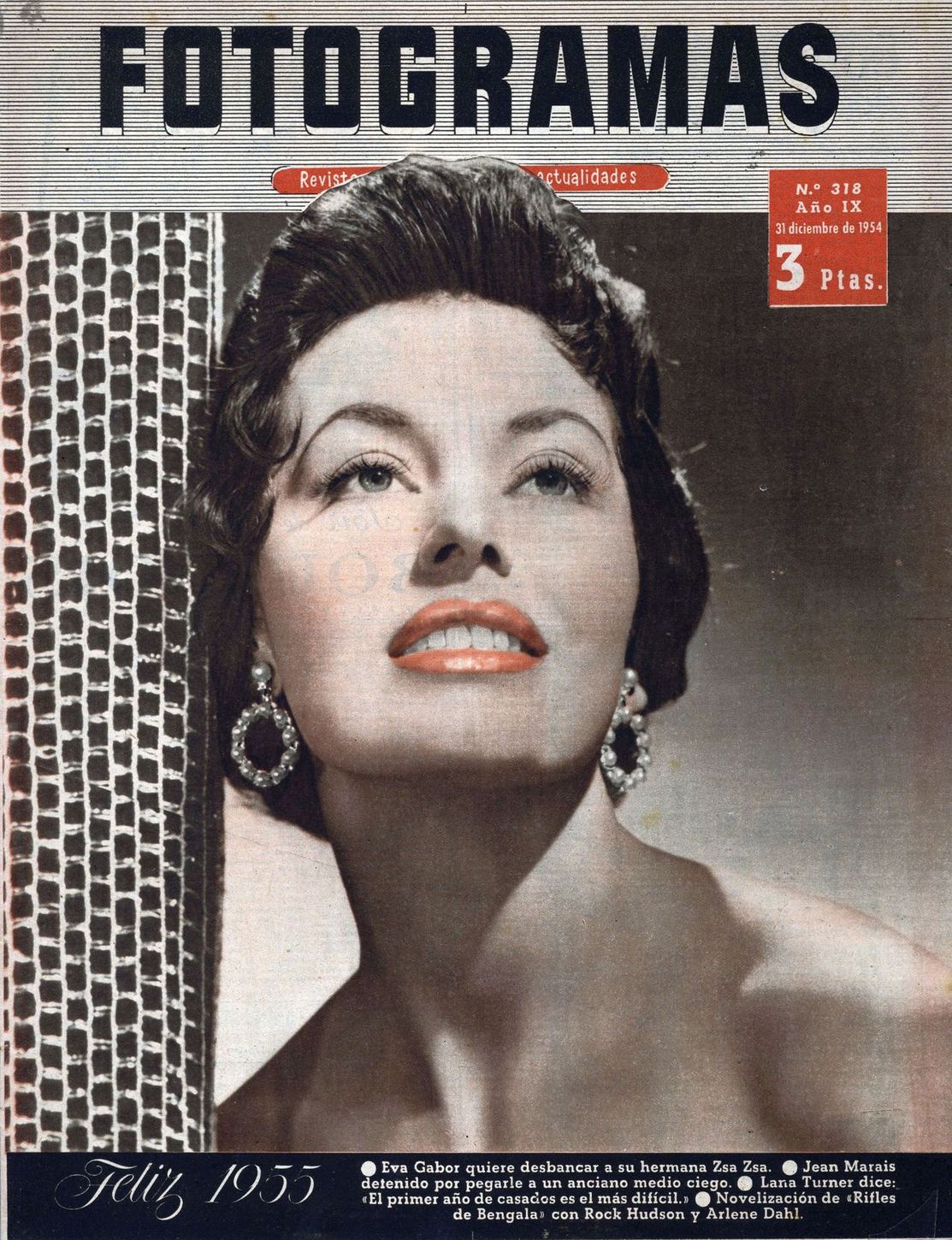 FOTOGRAMAS magazine side cover Issue 318 31 December 1954