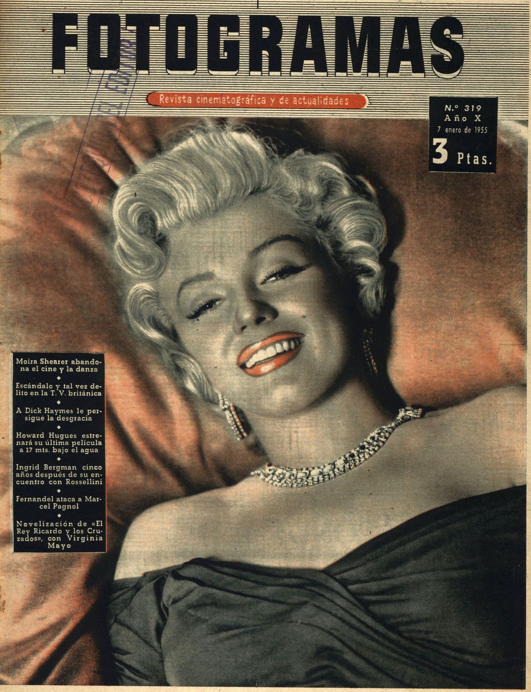 FOTOGRAMAS magazine side cover Issue 319 7 January 1955