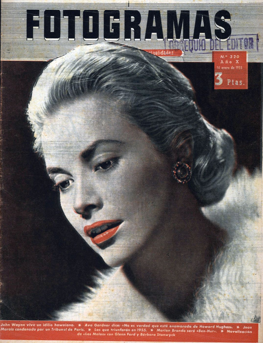 FOTOGRAMAS magazine side cover Issue 320 14 January 1955