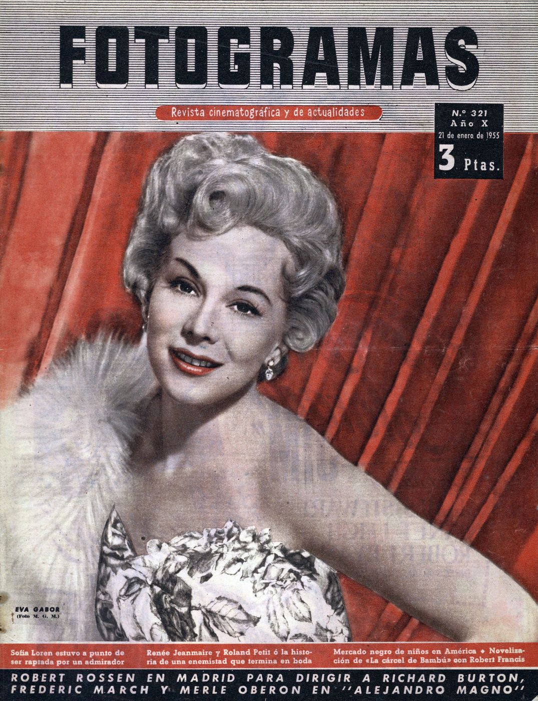 FOTOGRAMAS magazine side cover Issue 321 21 January 1955