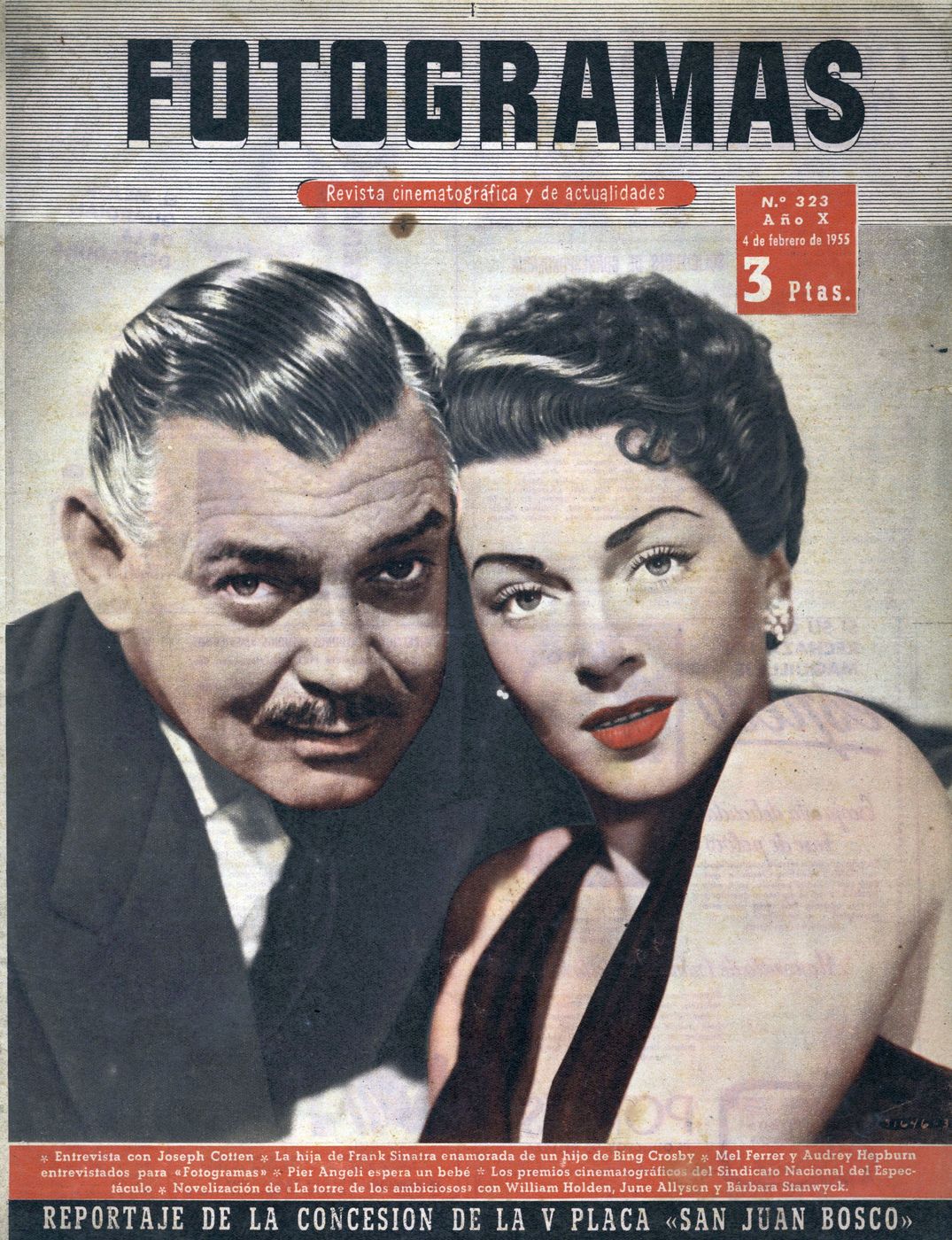 FOTOGRAMAS magazine side cover Issue 323 4 February 1955
