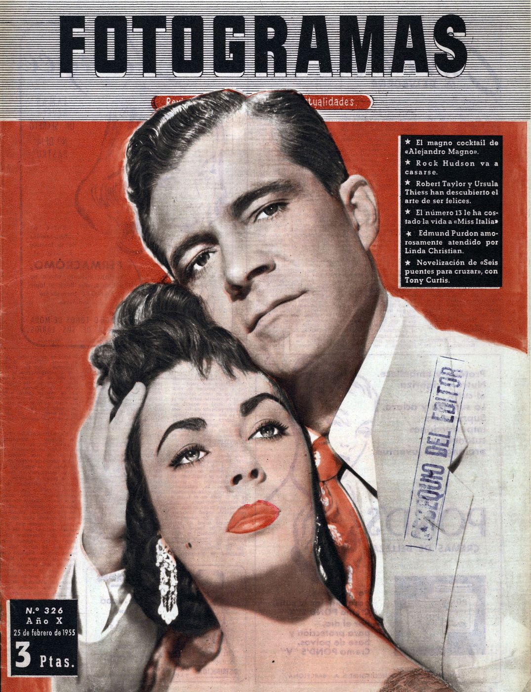 FOTOGRAMAS magazine side cover Issue 326 25 February 1955