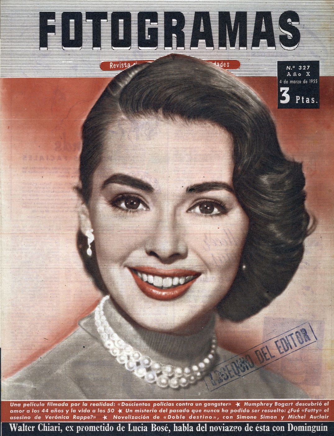 FOTOGRAMAS magazine side cover Issue 327 3 March 1955