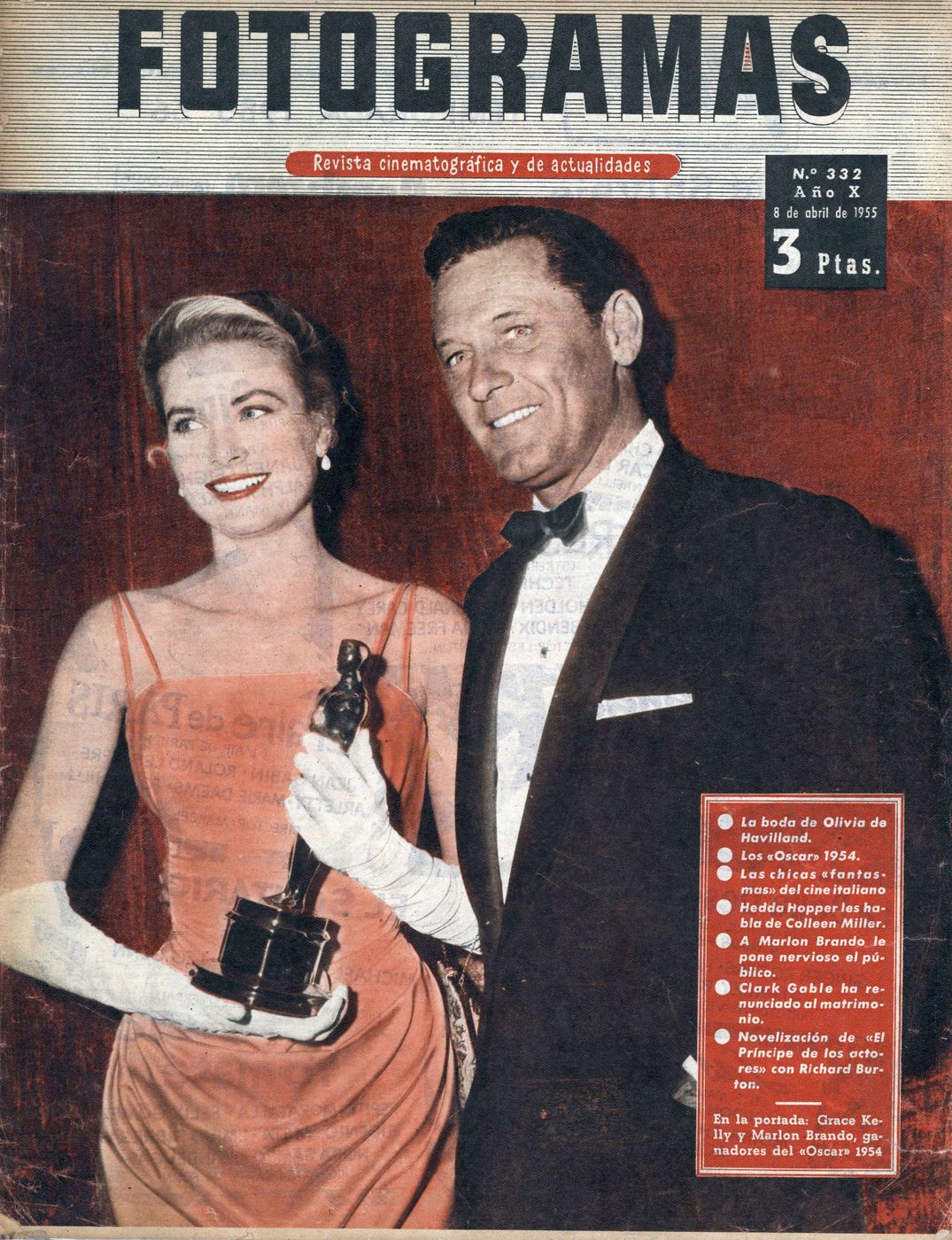 FOTOGRAMAS magazine side cover Issue 332 7 April 1955
