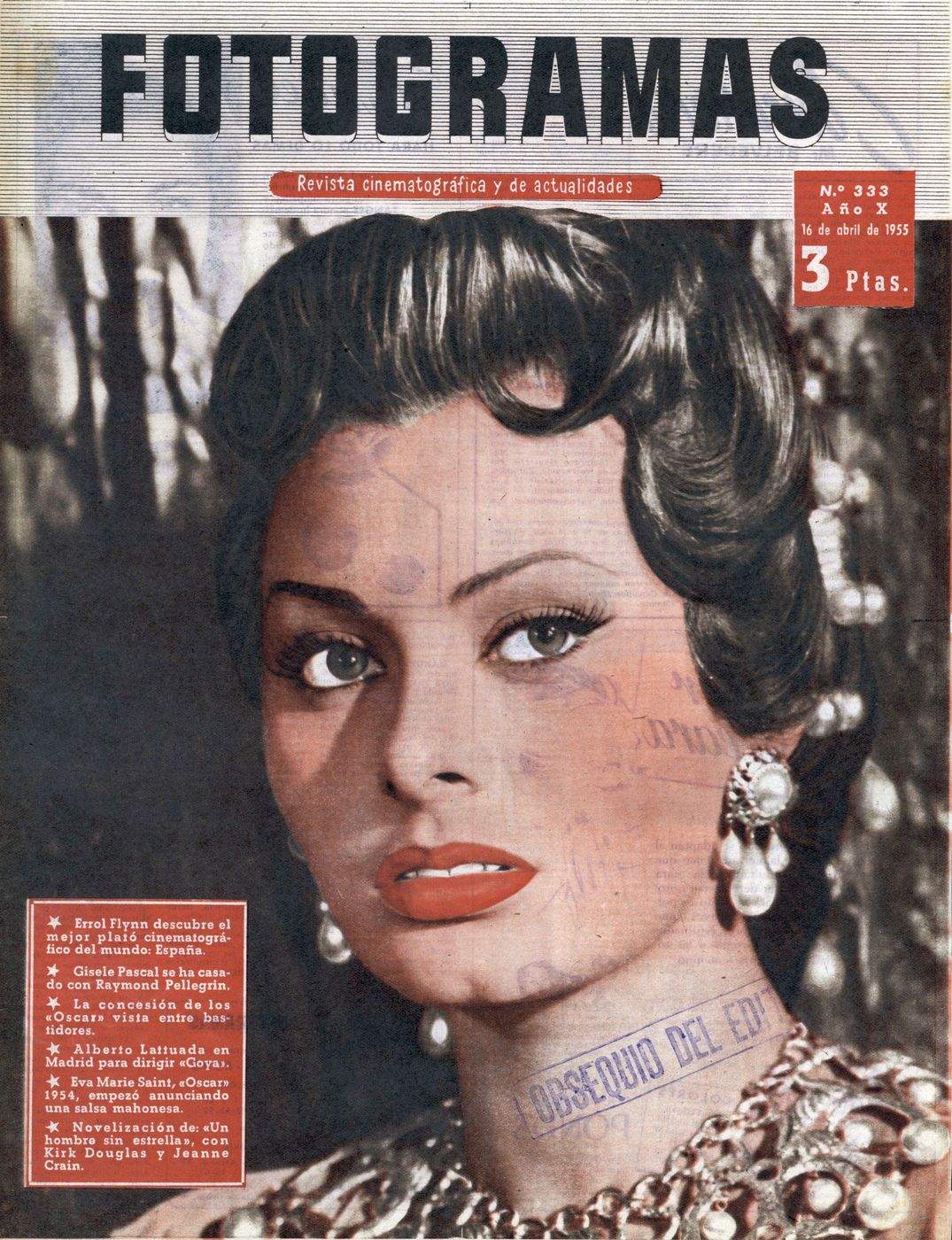 FOTOGRAMAS magazine side cover Issue 333 14 April 1955