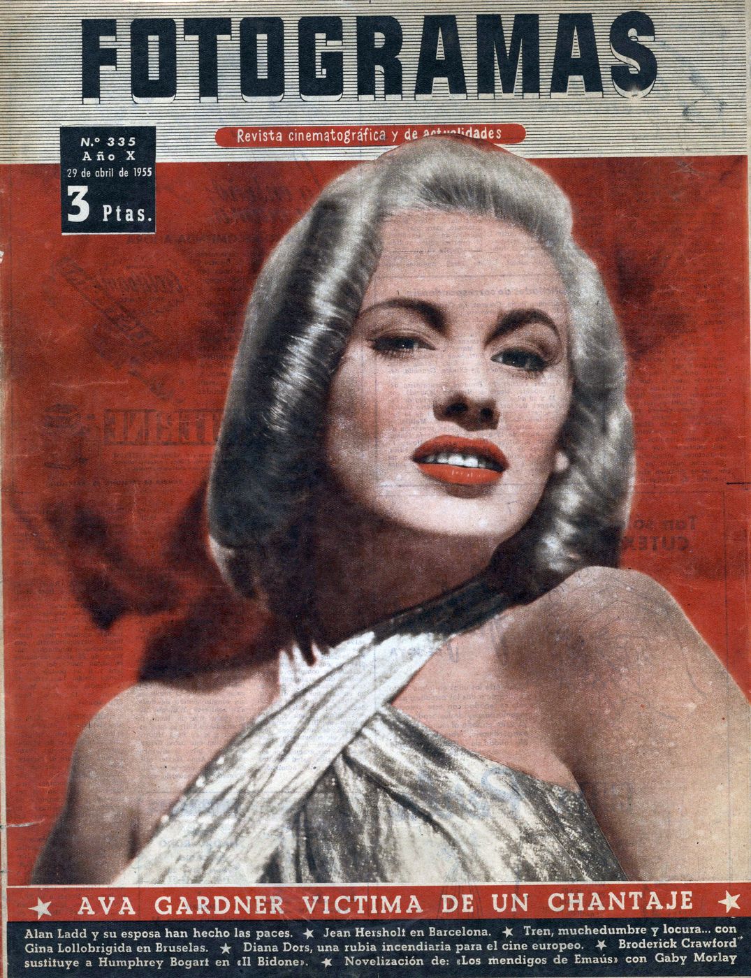FOTOGRAMAS magazine side cover Issue 335 28 April 1955