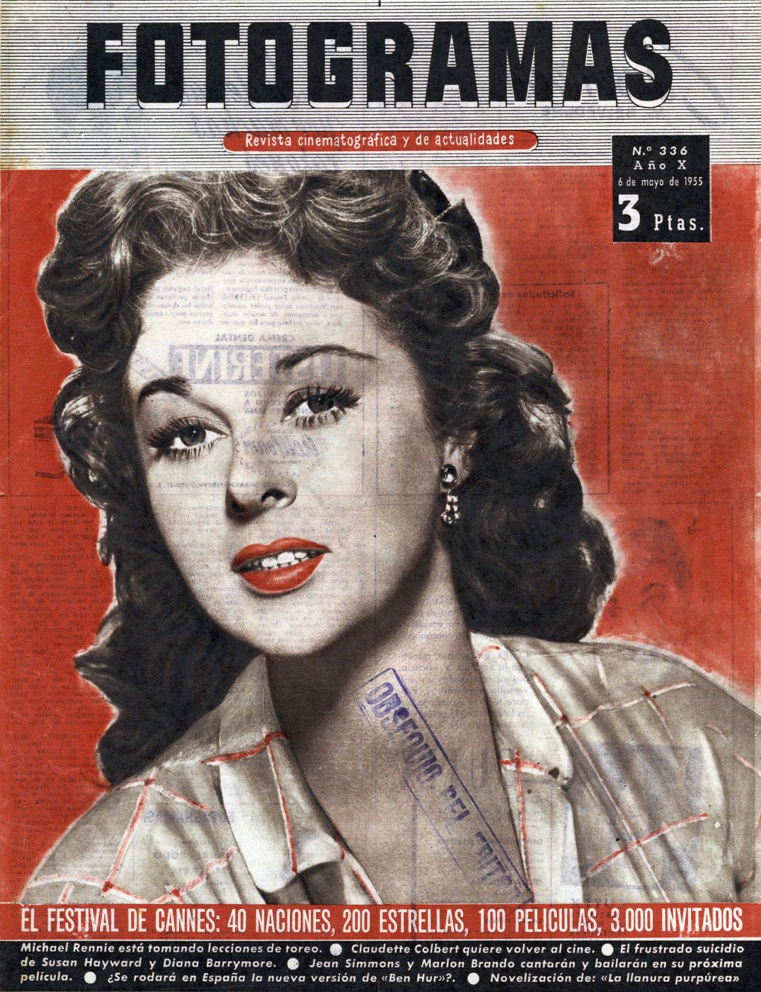 FOTOGRAMAS magazine side cover Issue 336 5 May 1955