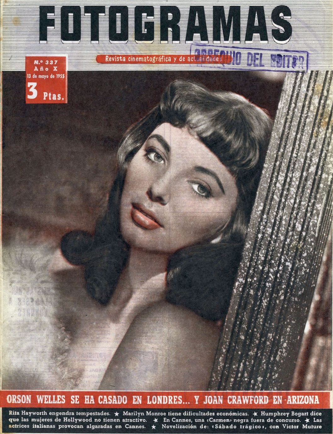 FOTOGRAMAS magazine side cover Issue 337 12 May 1955