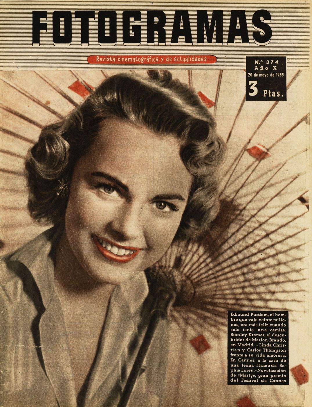 FOTOGRAMAS magazine side cover Issue 338 19 May 1955