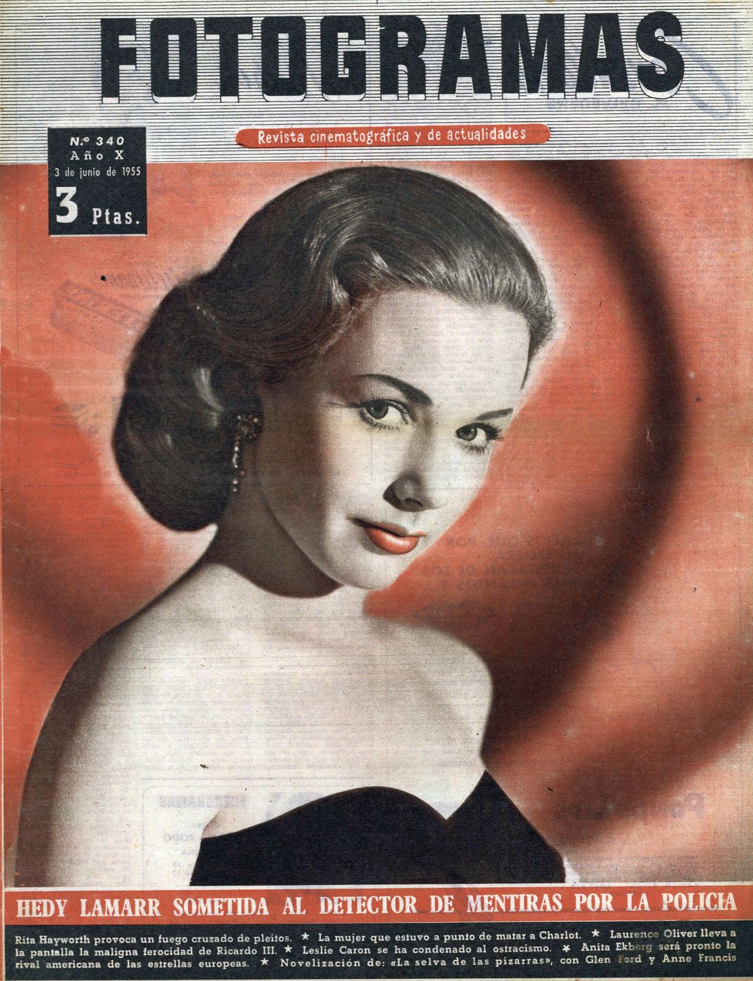FOTOGRAMAS magazine side cover Issue 340 2 June 1955