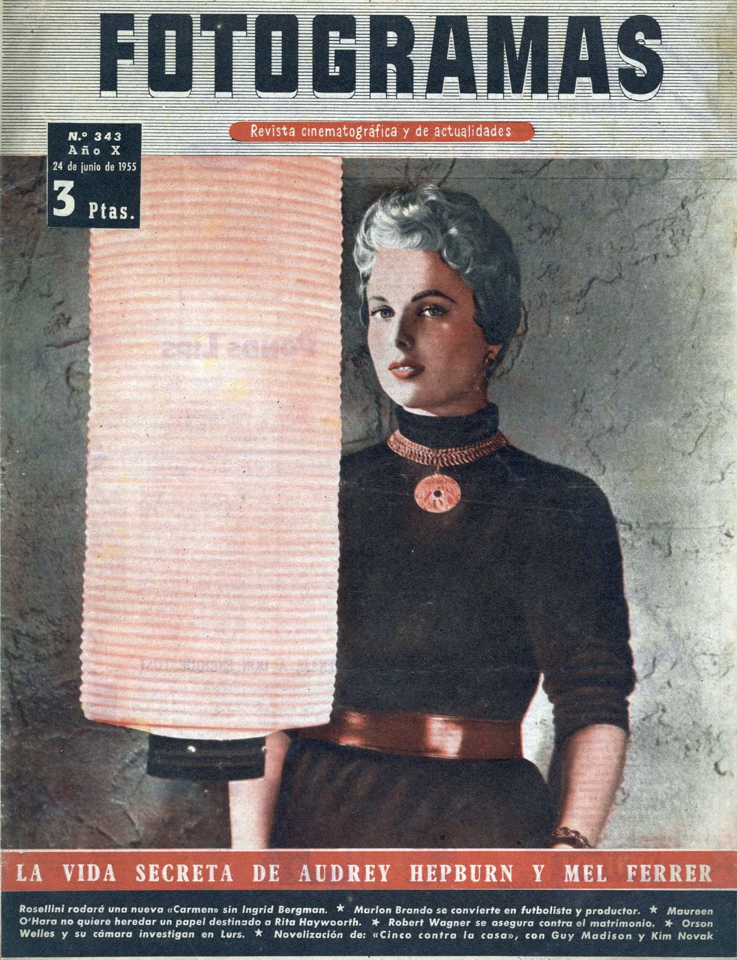 FOTOGRAMAS magazine side cover Issue 343 23 June 1955