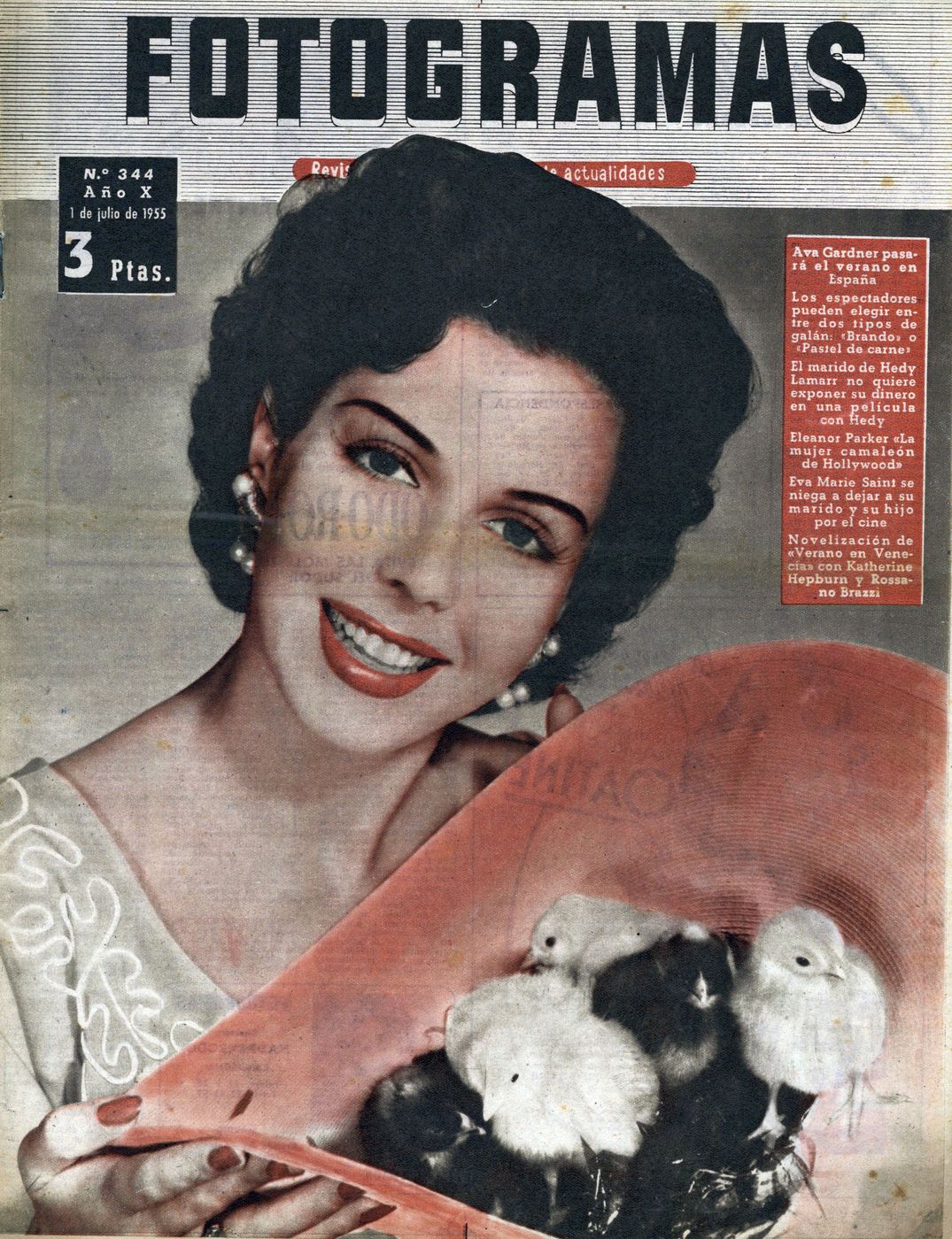 FOTOGRAMAS magazine side cover Issue 344 30 June 1955
