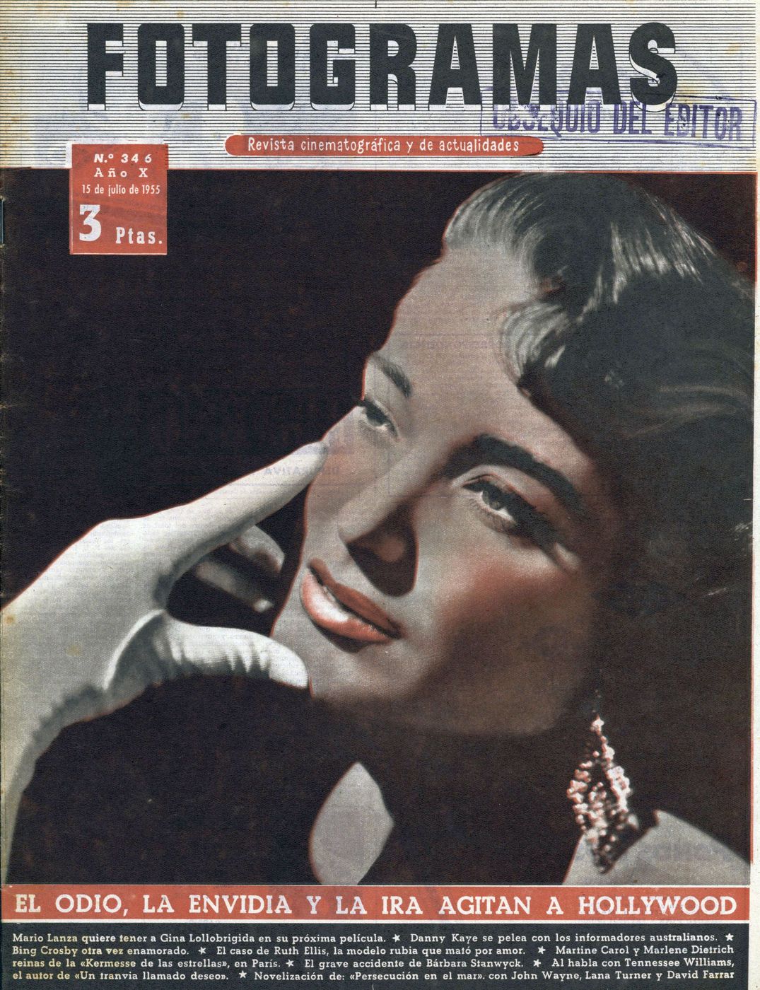 FOTOGRAMAS magazine side cover Issue 346 14 July 1955