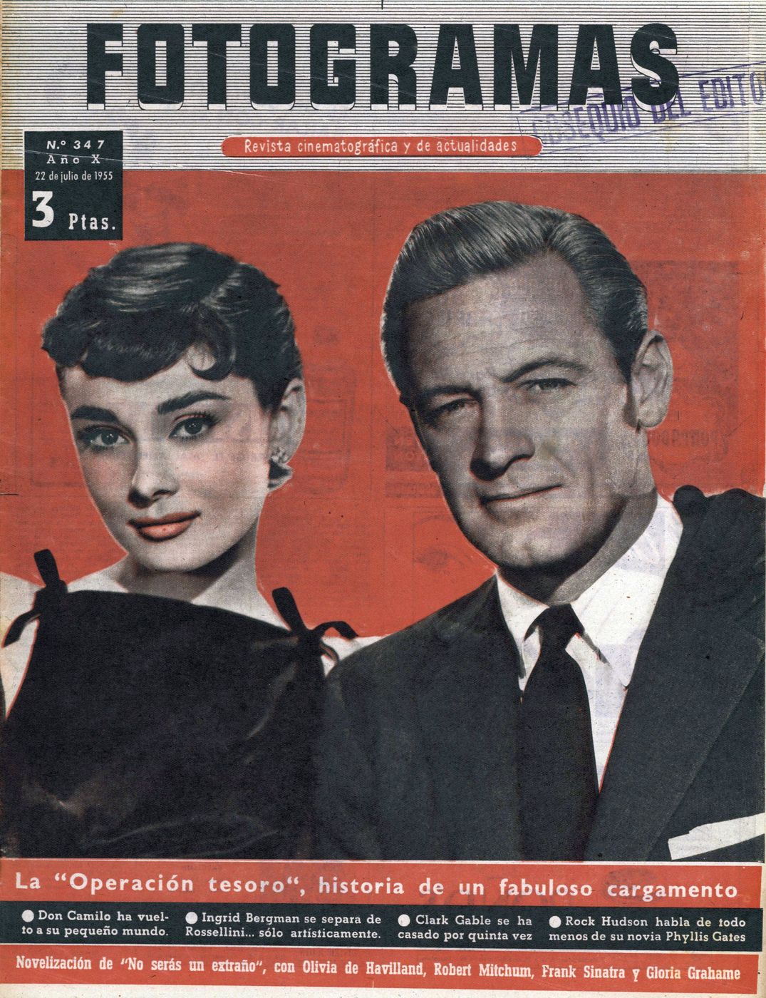 FOTOGRAMAS magazine side cover Issue 347 21 July 1955