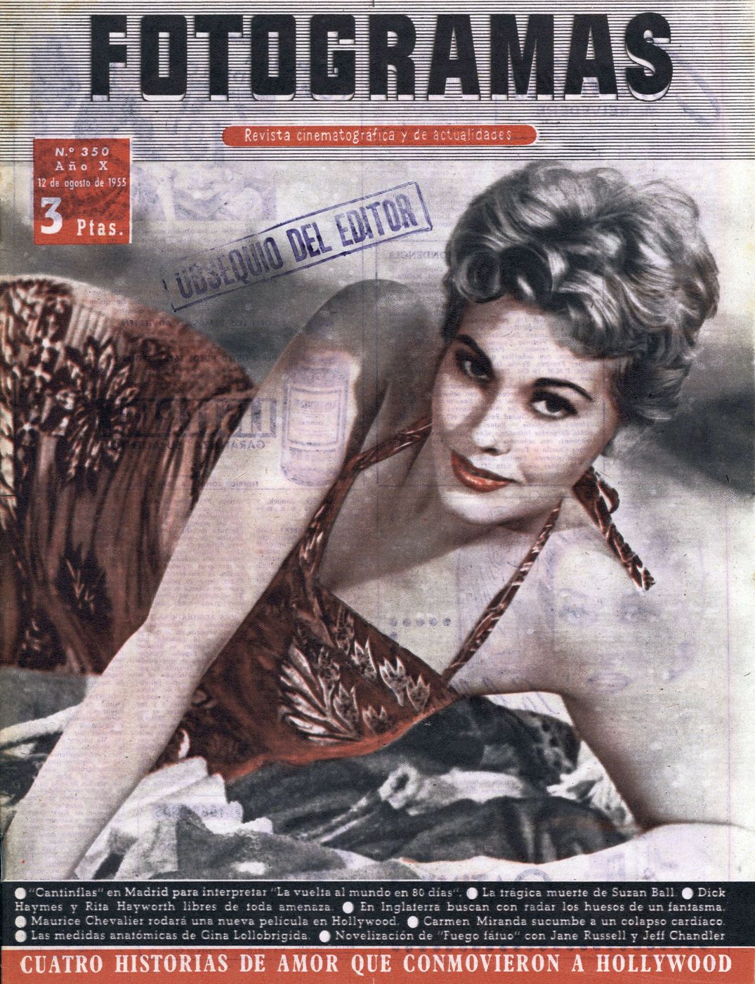 FOTOGRAMAS magazine side cover Issue 350 11 August 1955
