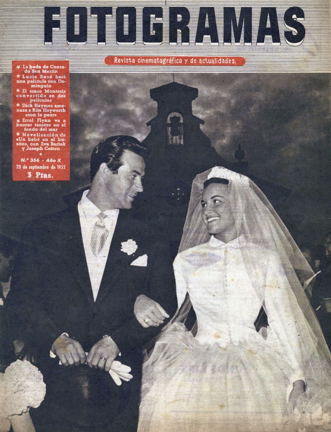 FOTOGRAMAS magazine side cover Issue 356 22 September 1955
