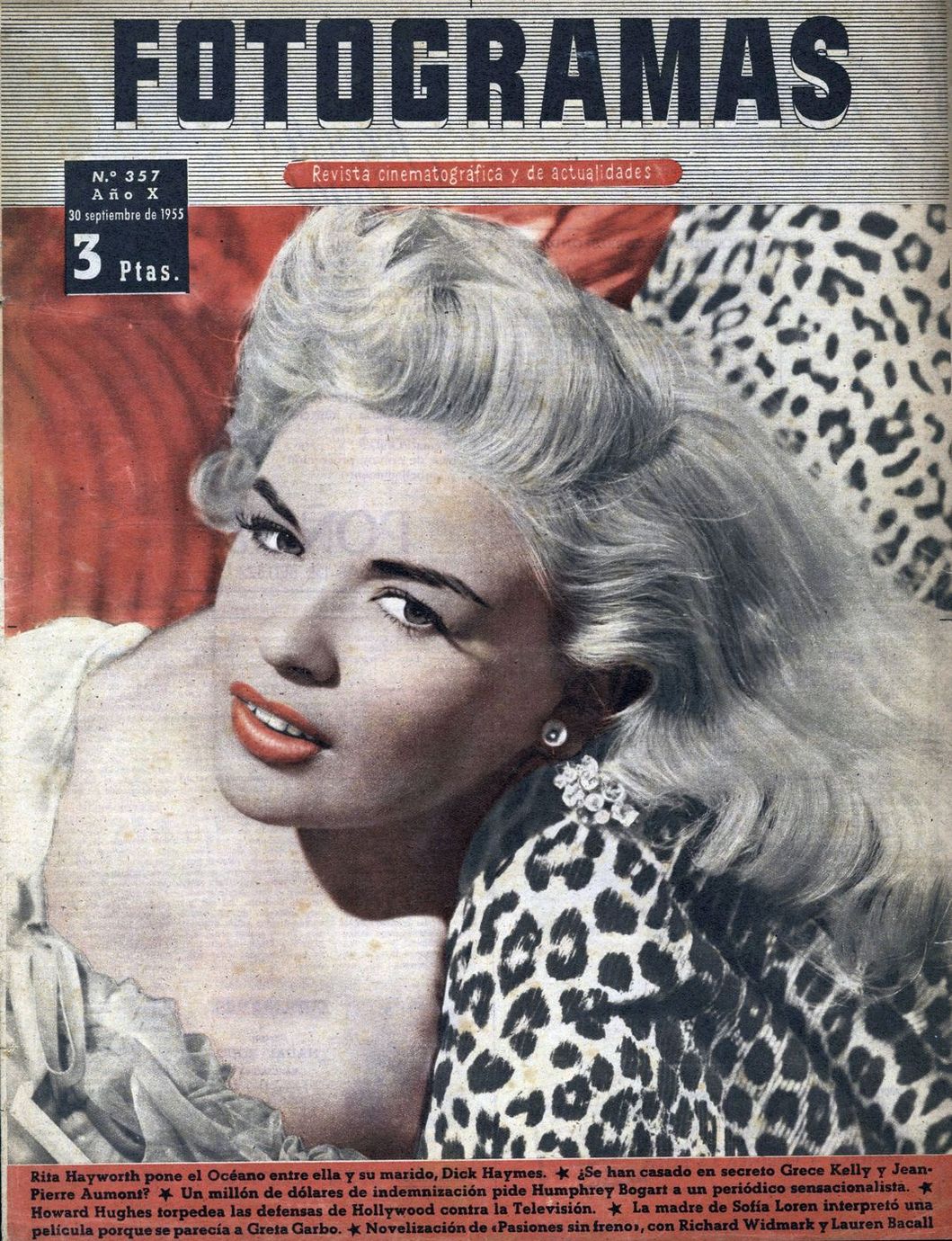 FOTOGRAMAS magazine side cover Issue 357 29 September 1955