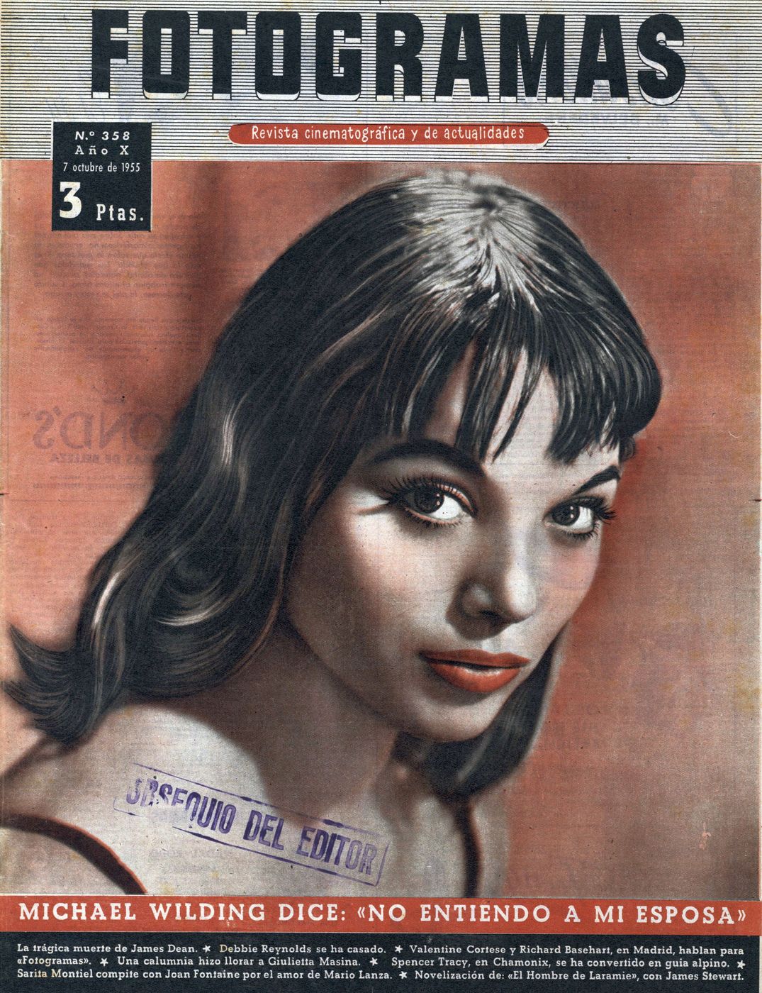 FOTOGRAMAS magazine side cover Issue 358 6 October 1955