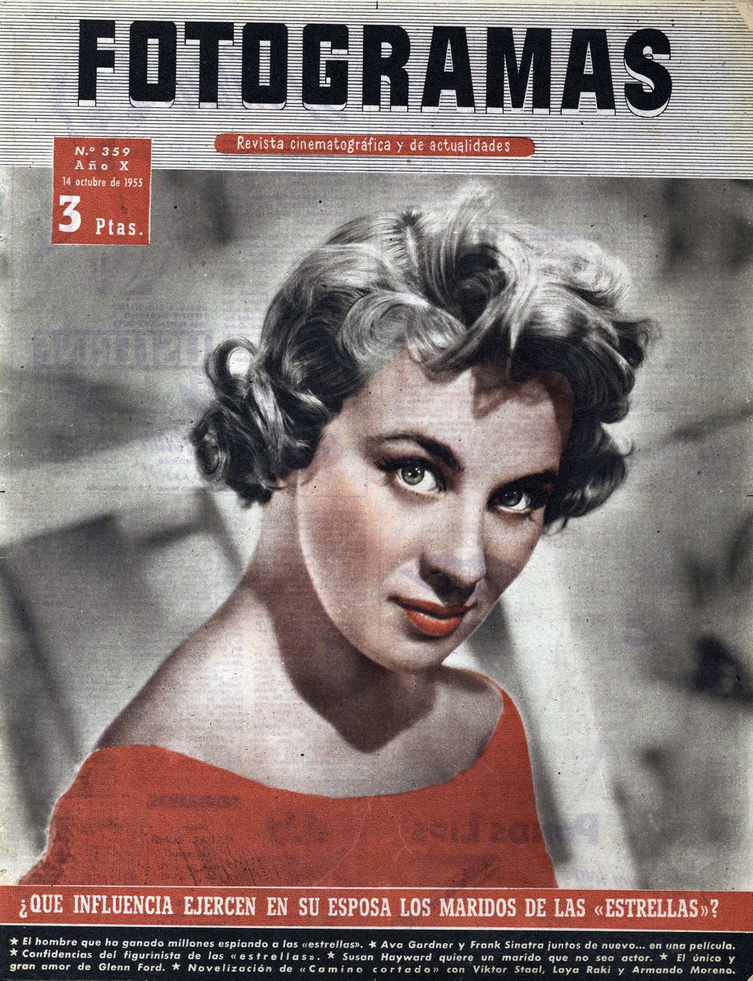FOTOGRAMAS magazine side cover Issue 359 13 October 1955