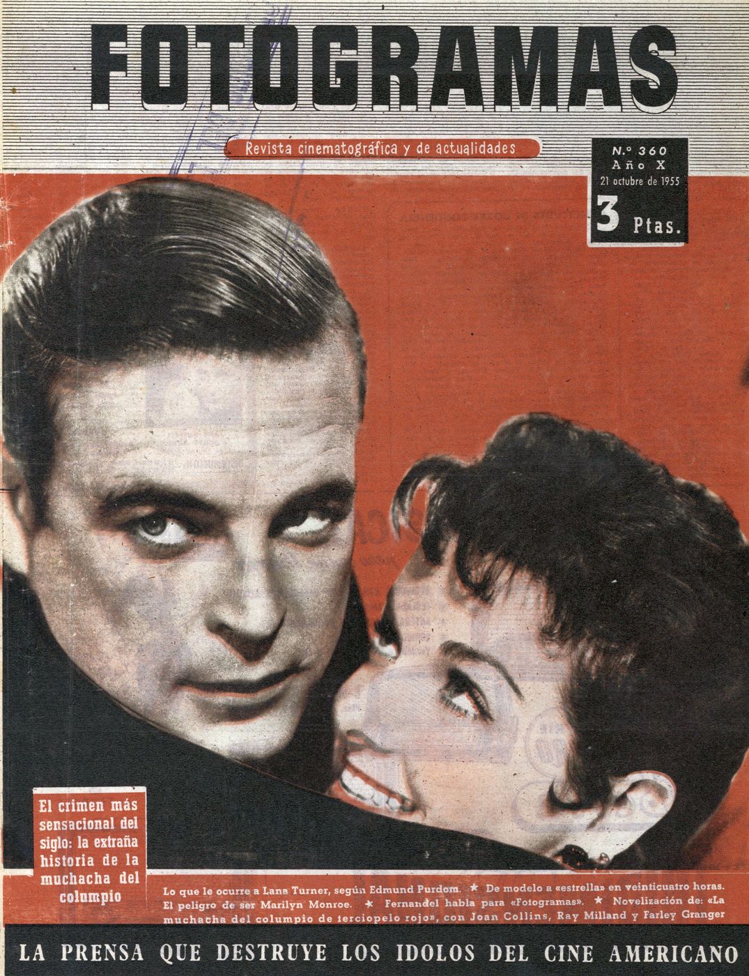FOTOGRAMAS magazine side cover Issue 360 20 October 1955