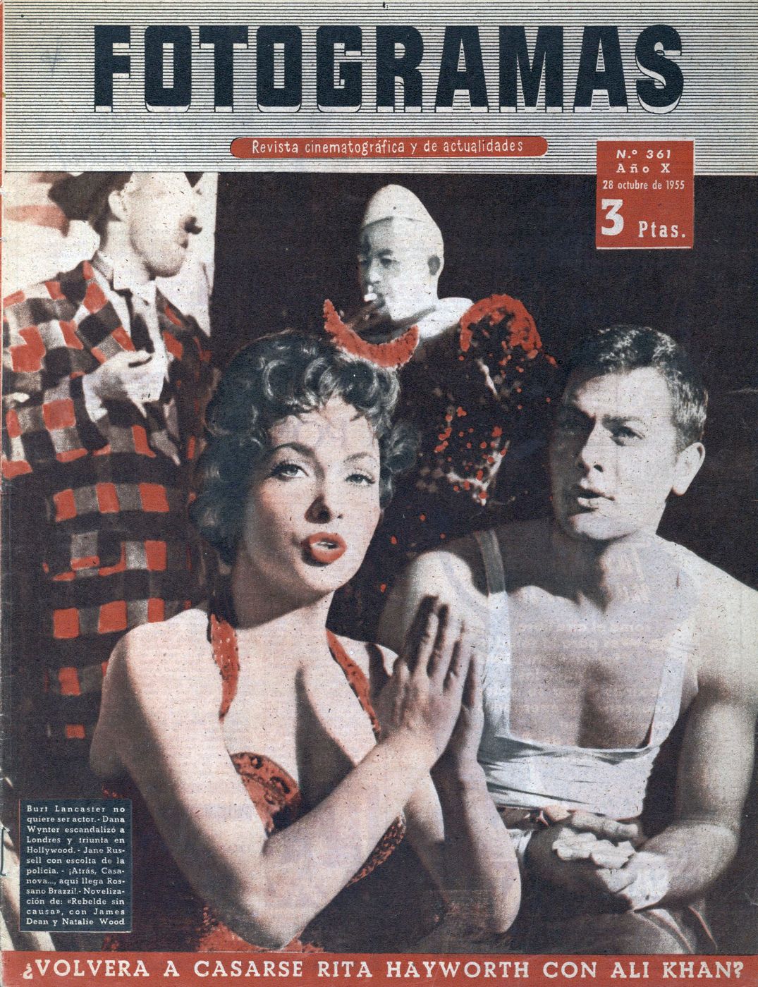 FOTOGRAMAS magazine side cover Issue 361 28 October 1955