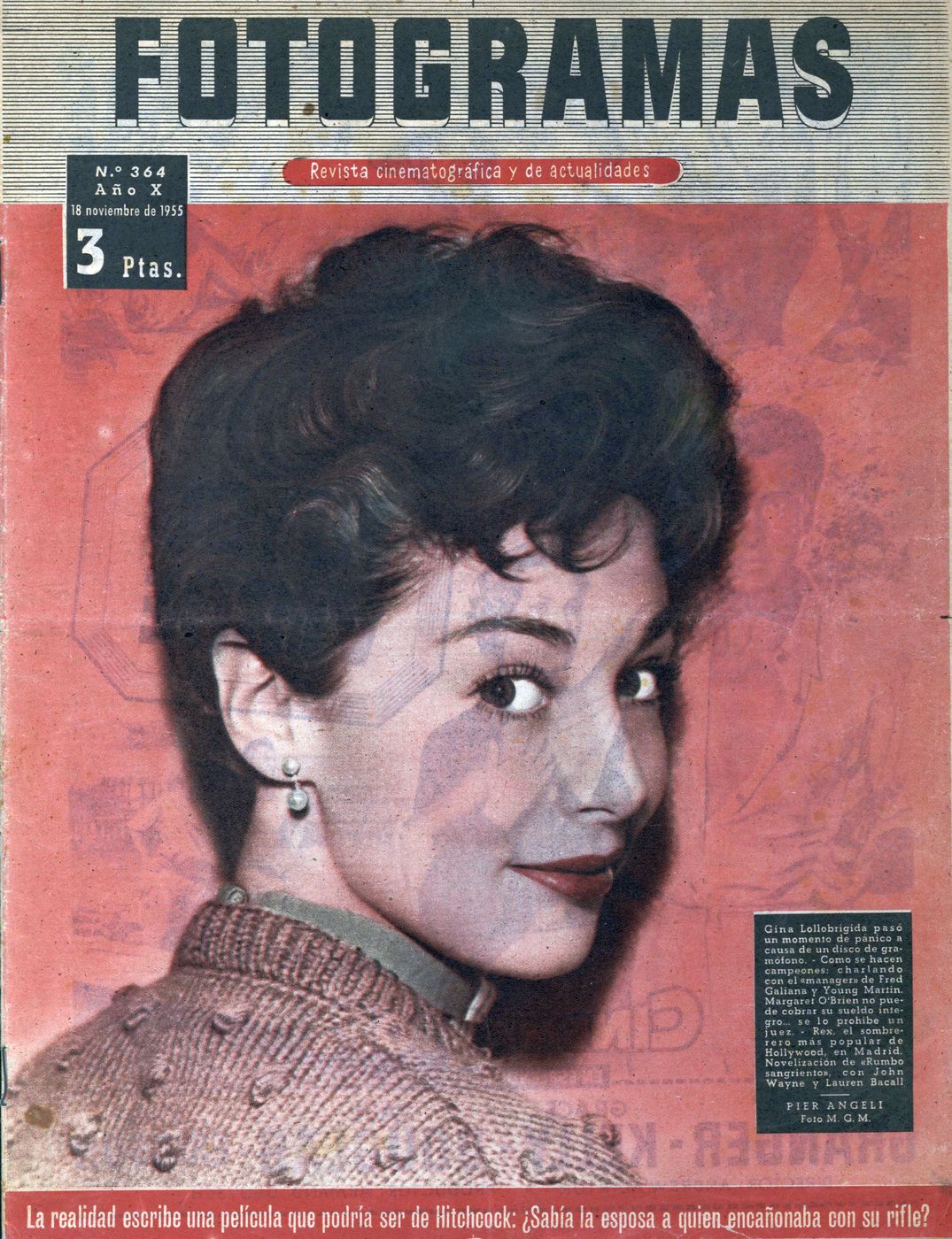 FOTOGRAMAS magazine side cover Issue 364 17 November 1955
