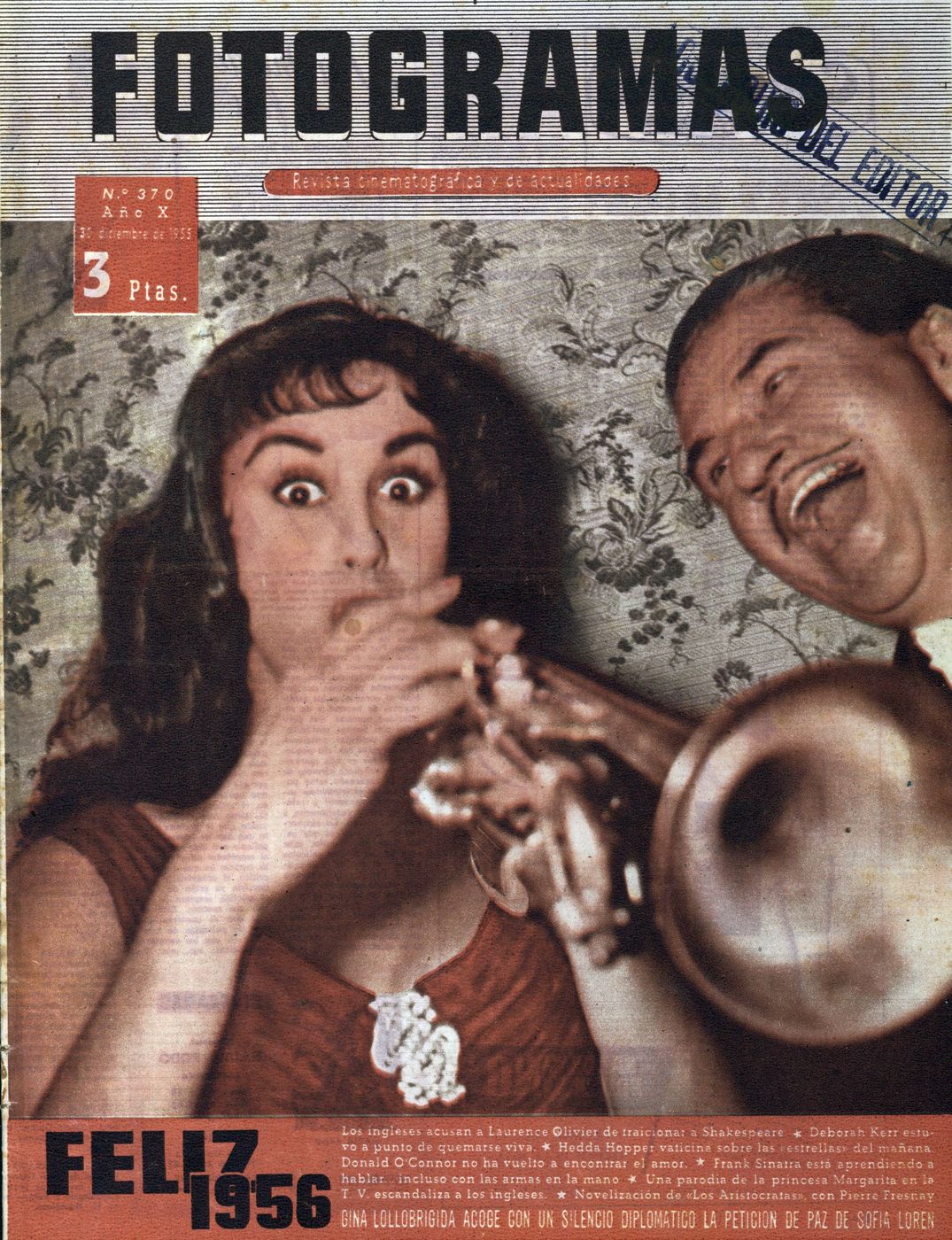 FOTOGRAMAS magazine side cover Issue 370 29 December 1955