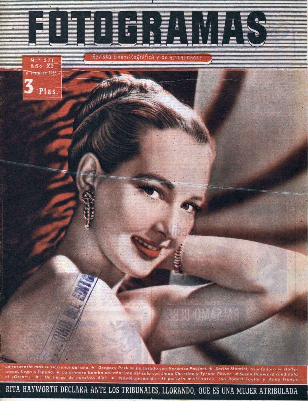 FOTOGRAMAS magazine side cover Issue 371 5 January 1956