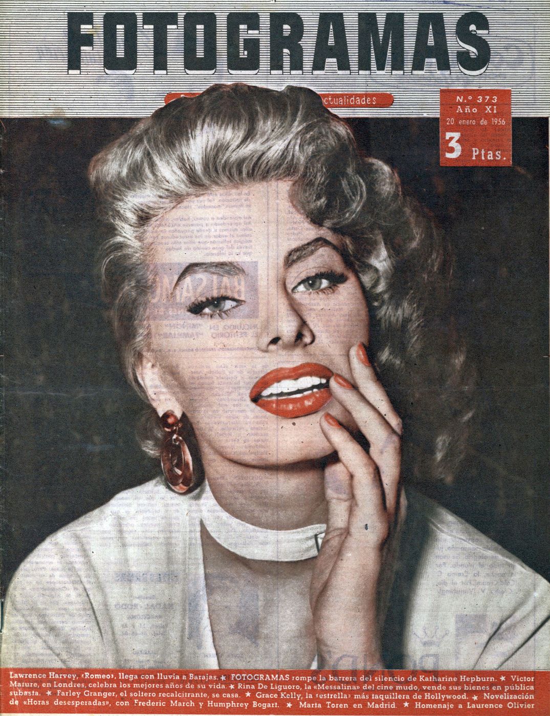 FOTOGRAMAS magazine side cover Issue 373 19 January 1956