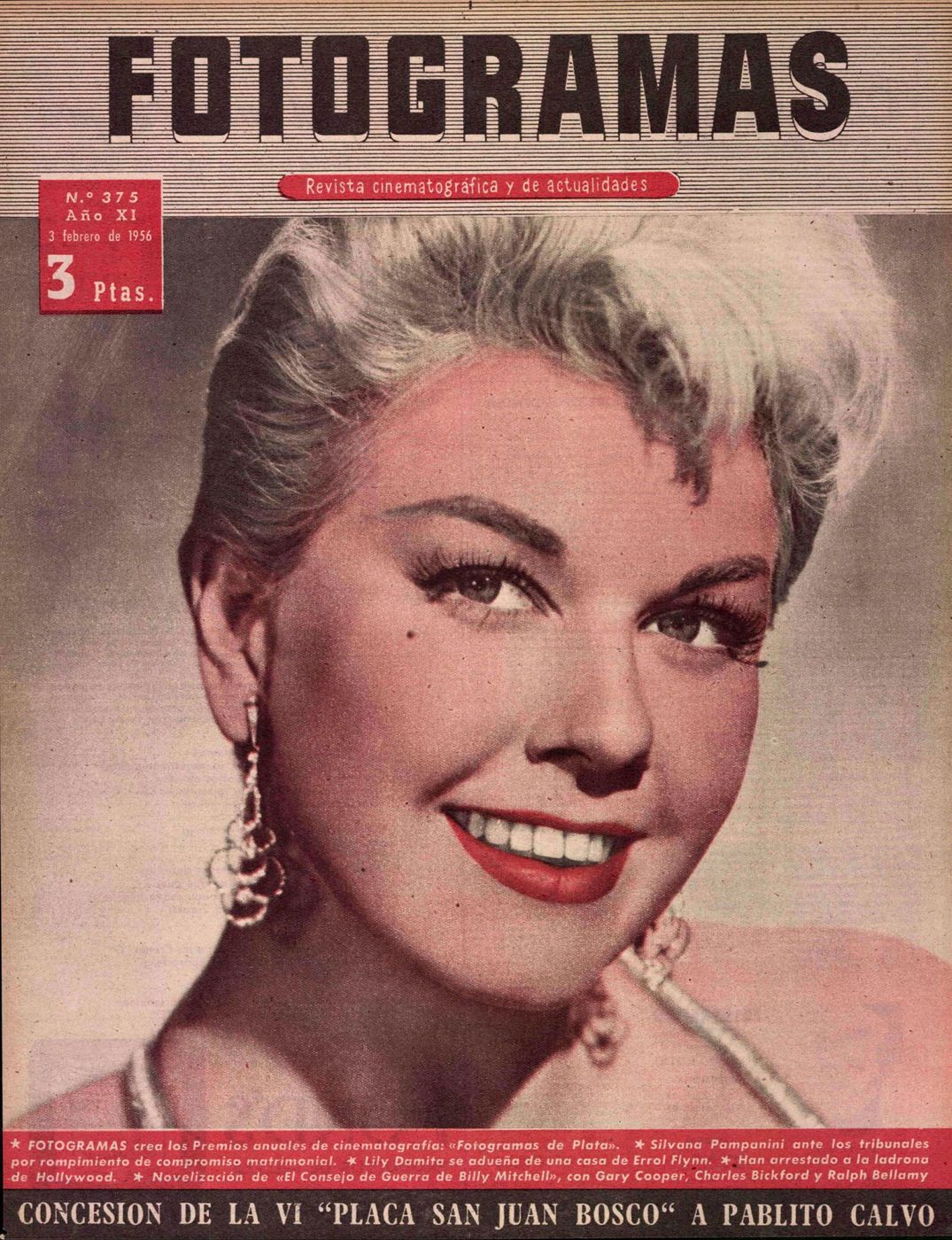 FOTOGRAMAS magazine side cover Issue 375 2 February 1956