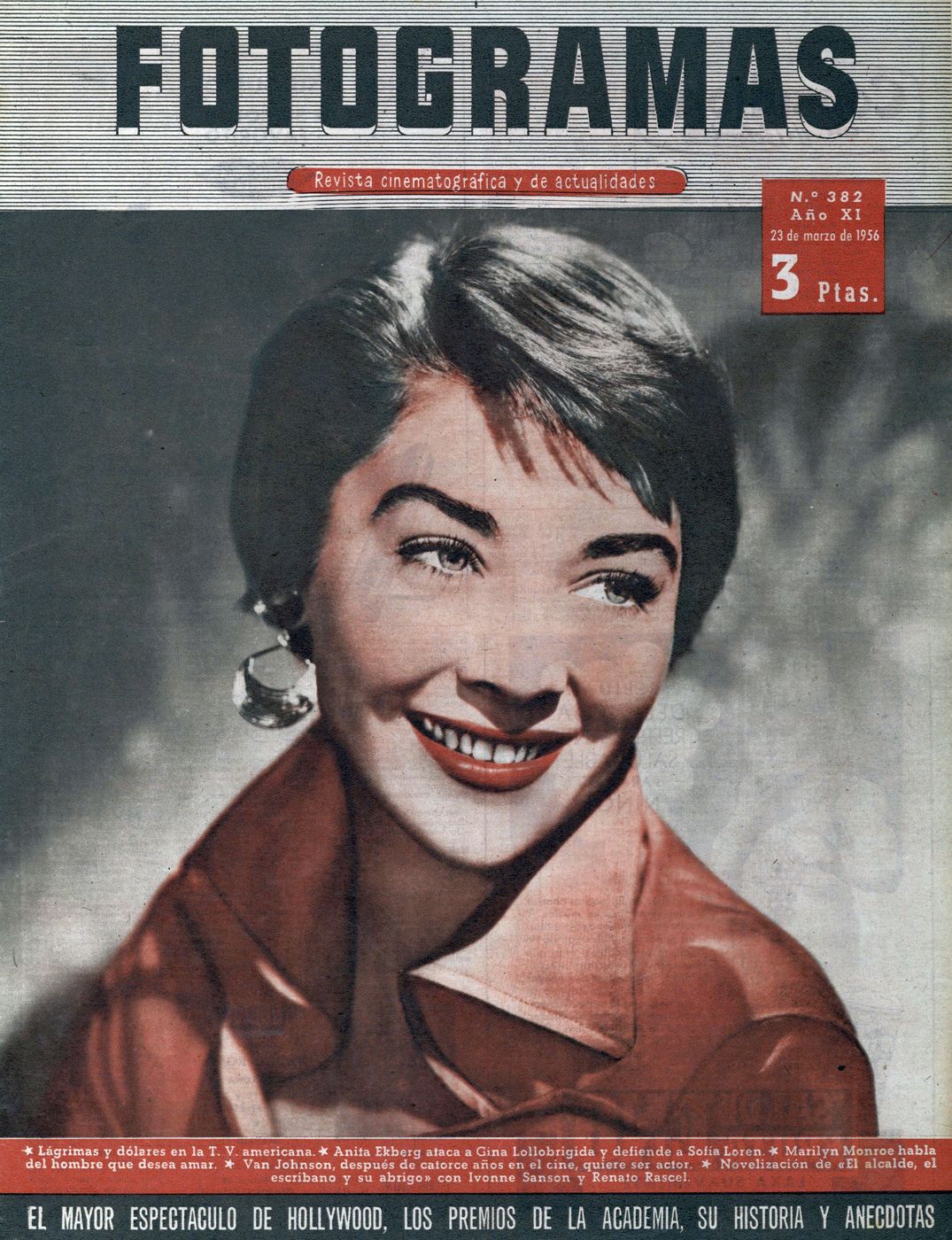 FOTOGRAMAS magazine side cover Issue 382 23 March 1956