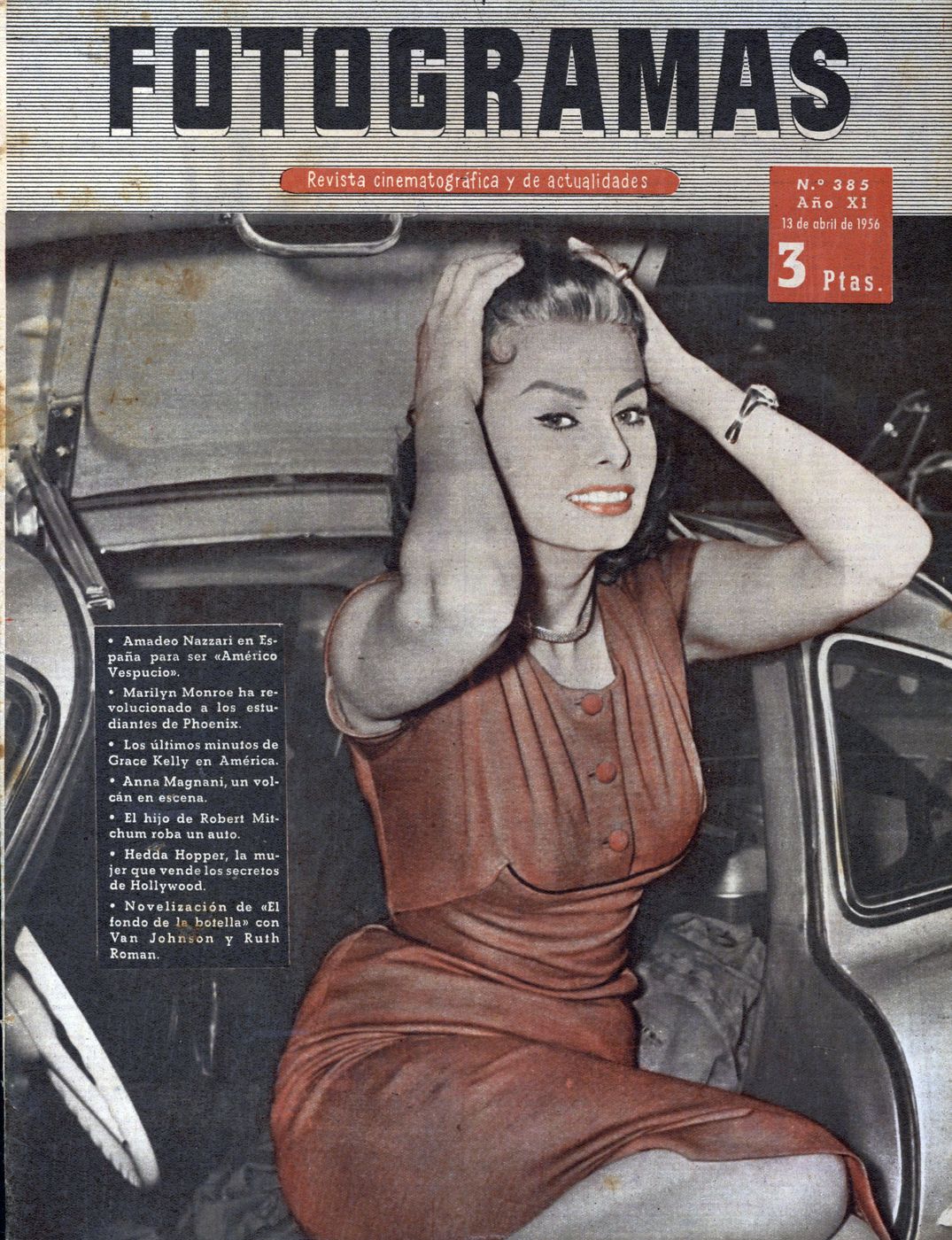 FOTOGRAMAS magazine side cover Issue 385 13 April 1956