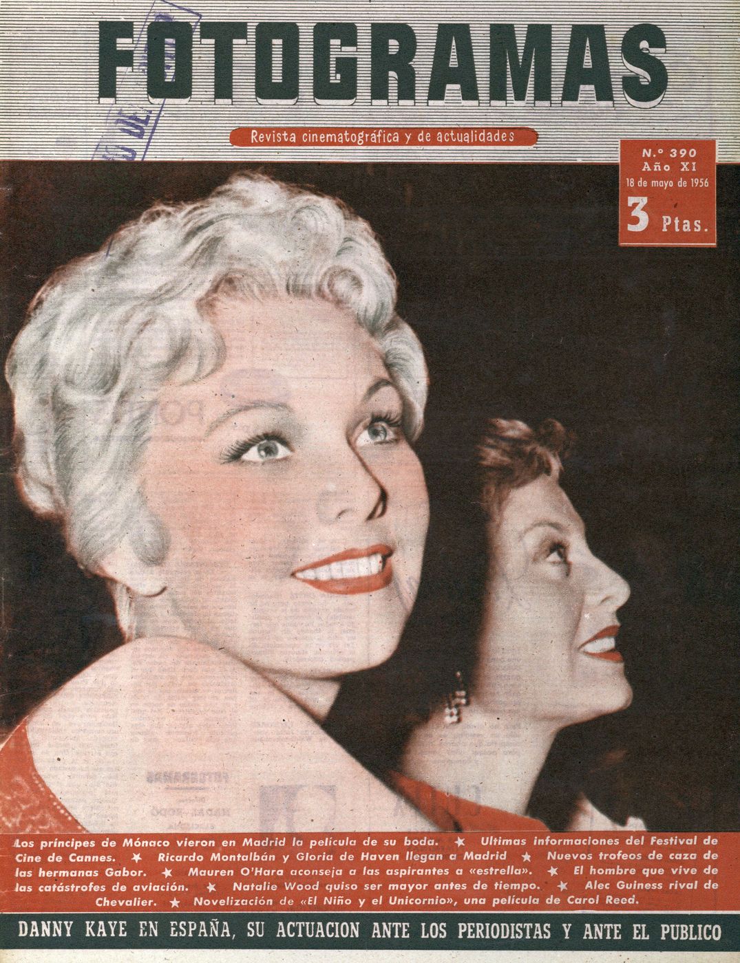FOTOGRAMAS magazine side cover Issue 390 18 May 1956