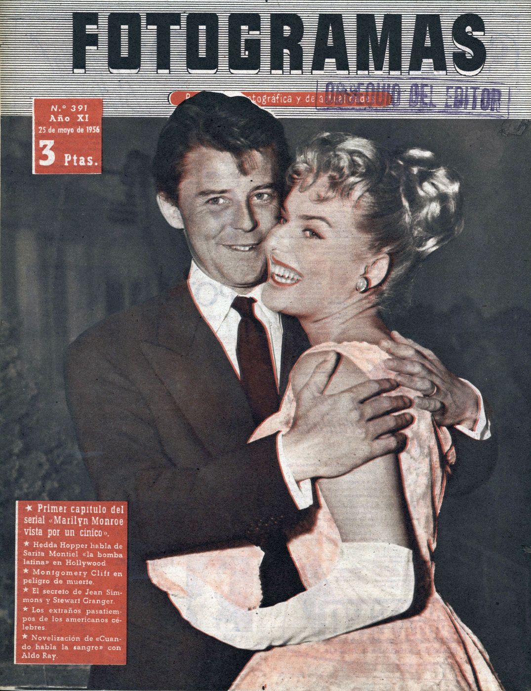 FOTOGRAMAS magazine side cover Issue 391 25 May 1956