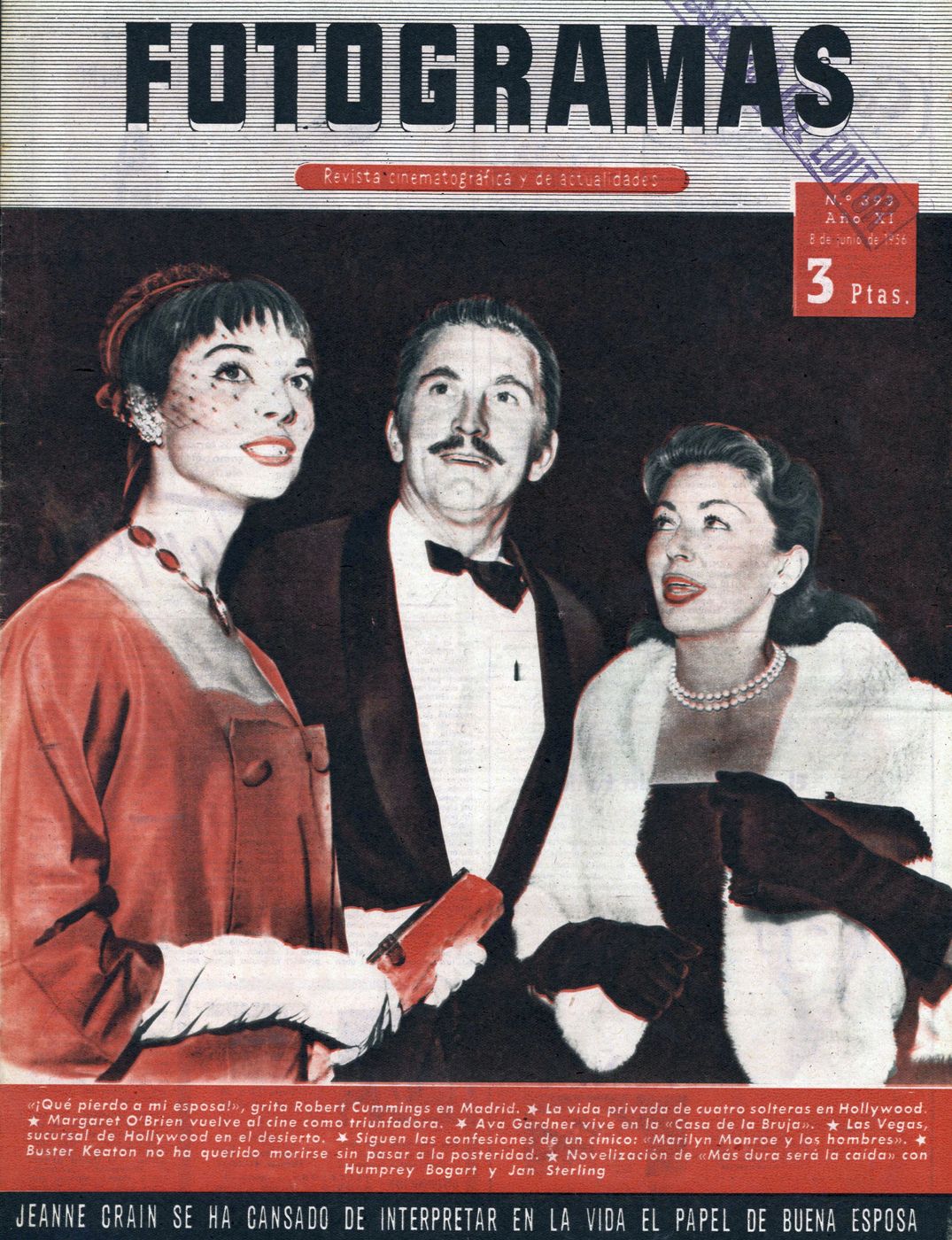 FOTOGRAMAS magazine side cover Issue 393 8 June 1956