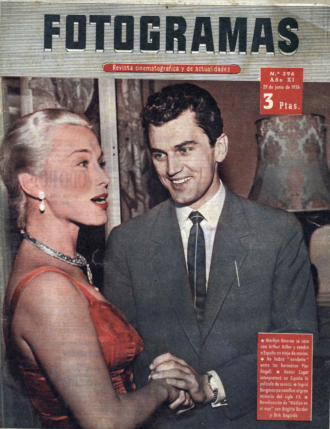 FOTOGRAMAS magazine side cover Issue 396 29 June 1956