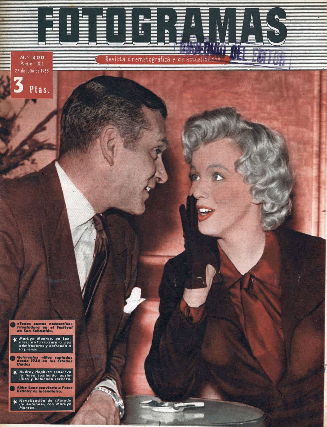 FOTOGRAMAS magazine side cover Issue 400 27 July 1956