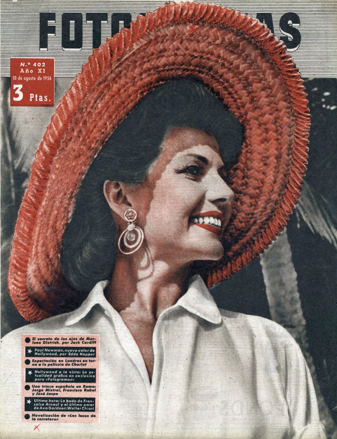 FOTOGRAMAS magazine side cover Issue 402 10 August 1956