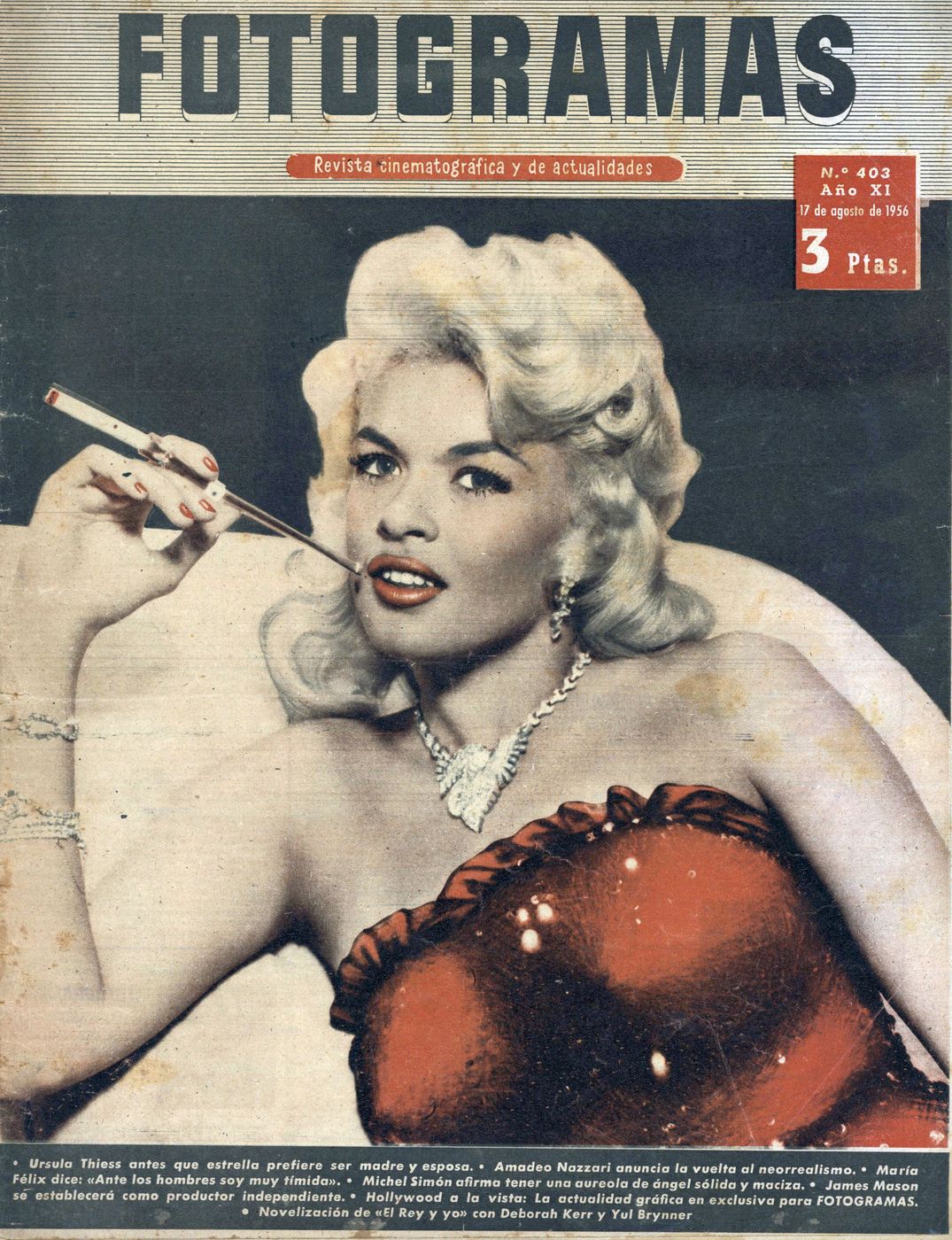 FOTOGRAMAS magazine side cover Issue 403 17 August 1956