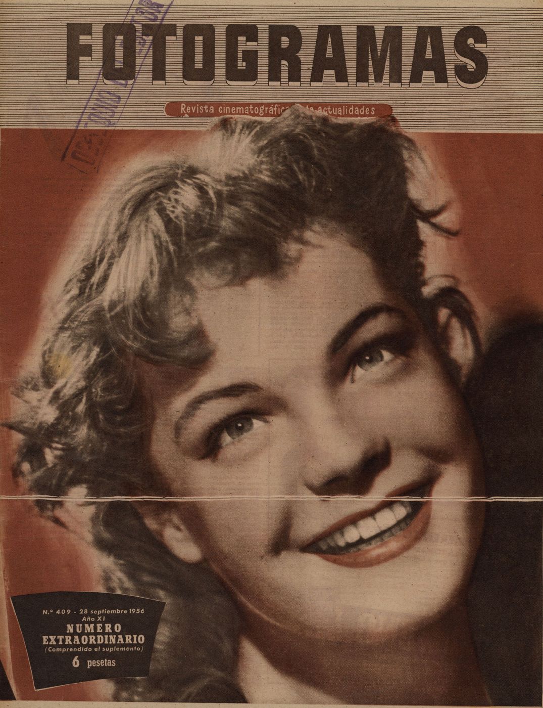 FOTOGRAMAS magazine side cover Issue 409 28 September 1956