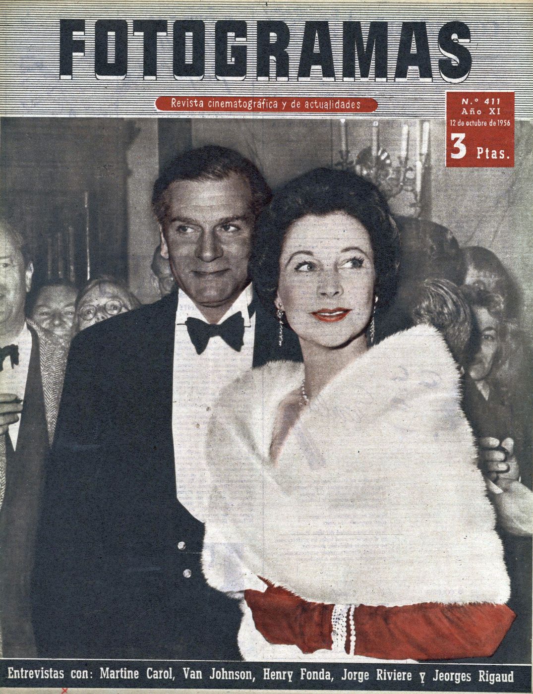 FOTOGRAMAS magazine side cover Issue 411 12 October 1956