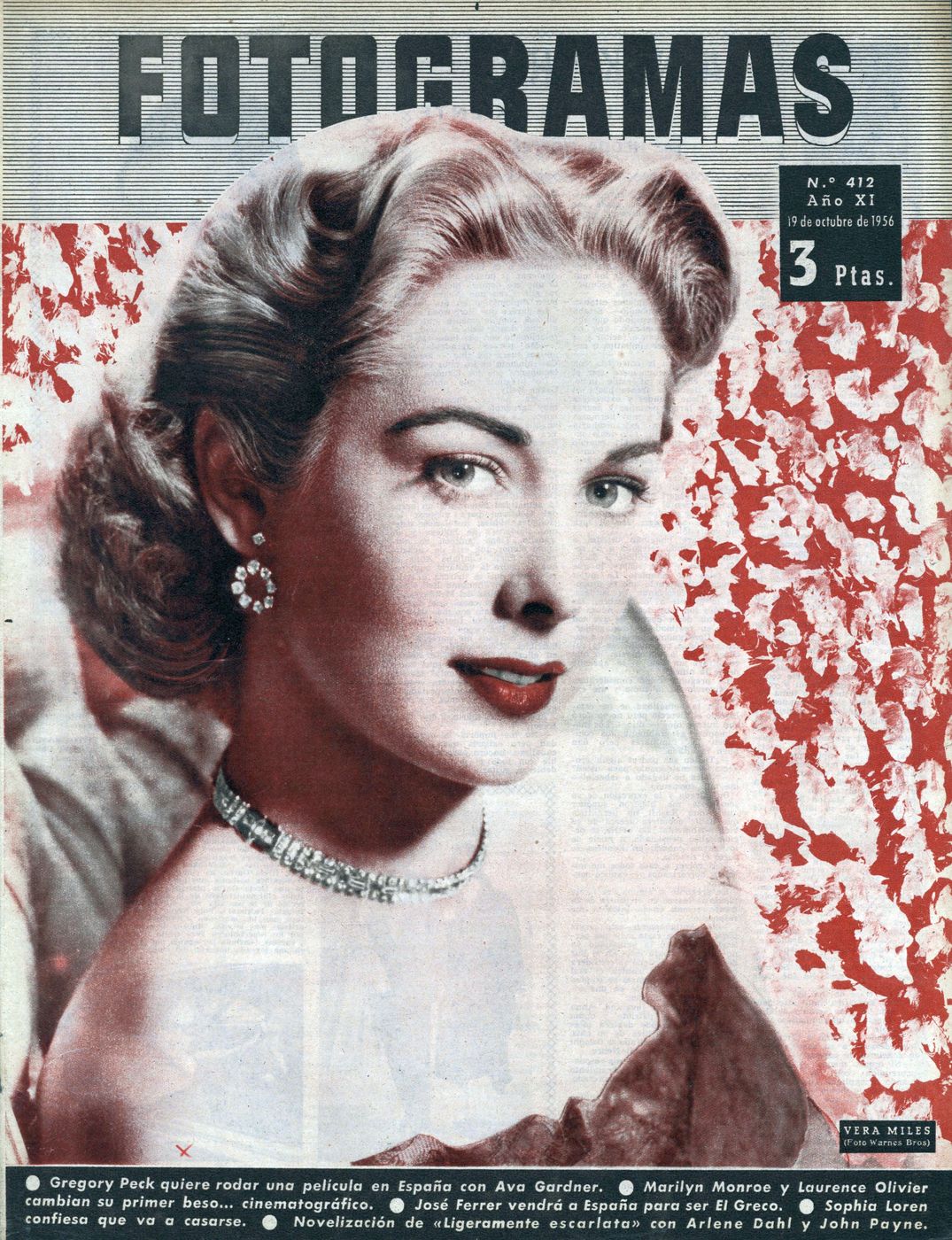FOTOGRAMAS magazine side cover Issue 412 19 October 1956